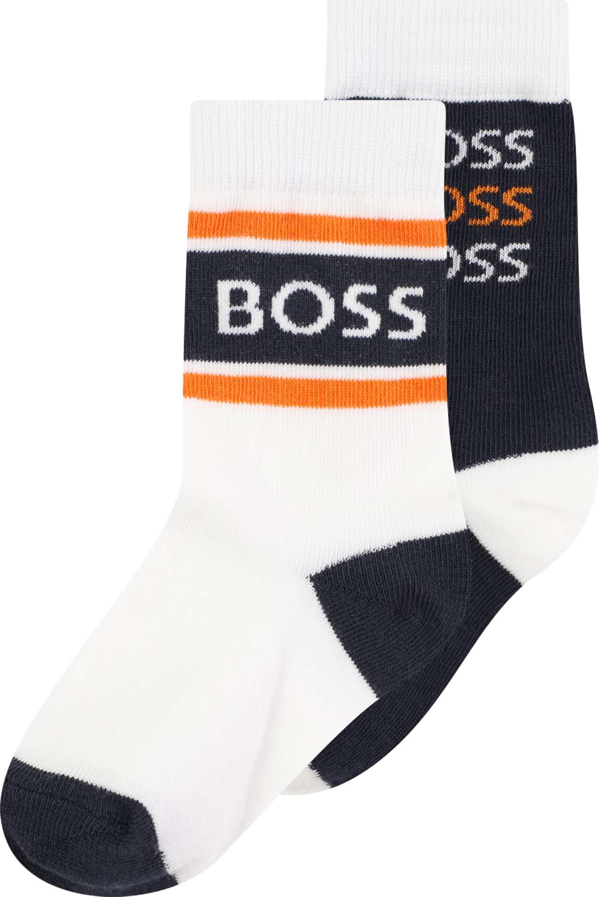 BOSS Kidswear Ponožky oranžová / černá / bílá
