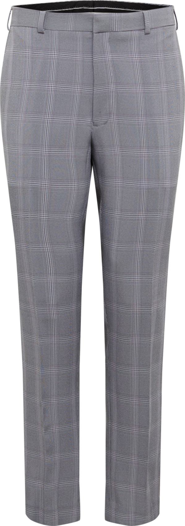 BURTON MENSWEAR LONDON Chino kalhoty 'LIGHT GREY GRAPHIC CHECK' šedá