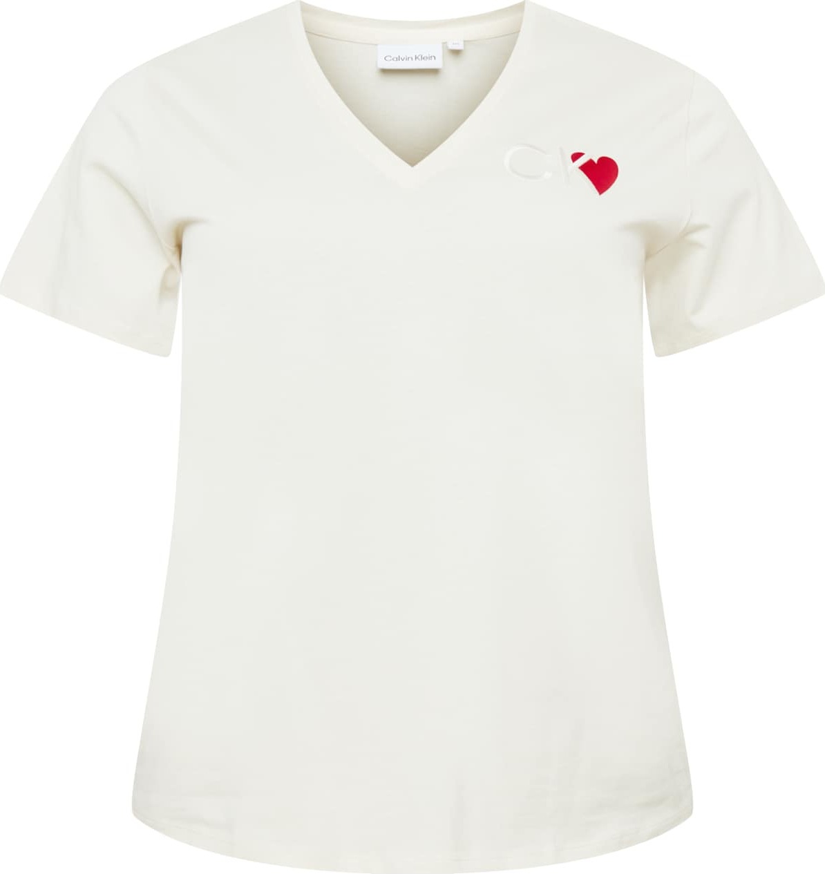 Calvin Klein Curve Tričko 'VALENTINES' červená / bílá