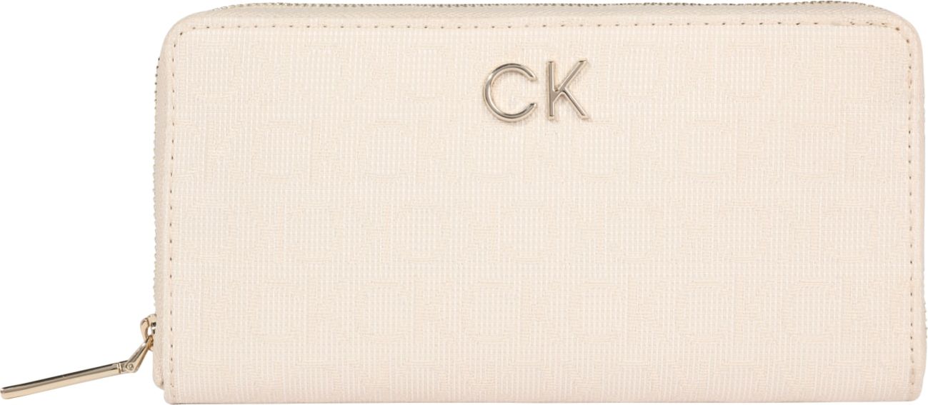 Calvin Klein Peněženka zlatá / barva bílé vlny
