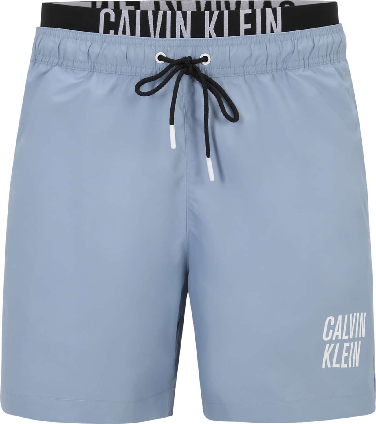 Calvin Klein Swimwear Plavecké šortky světlemodrá / černá / bílá