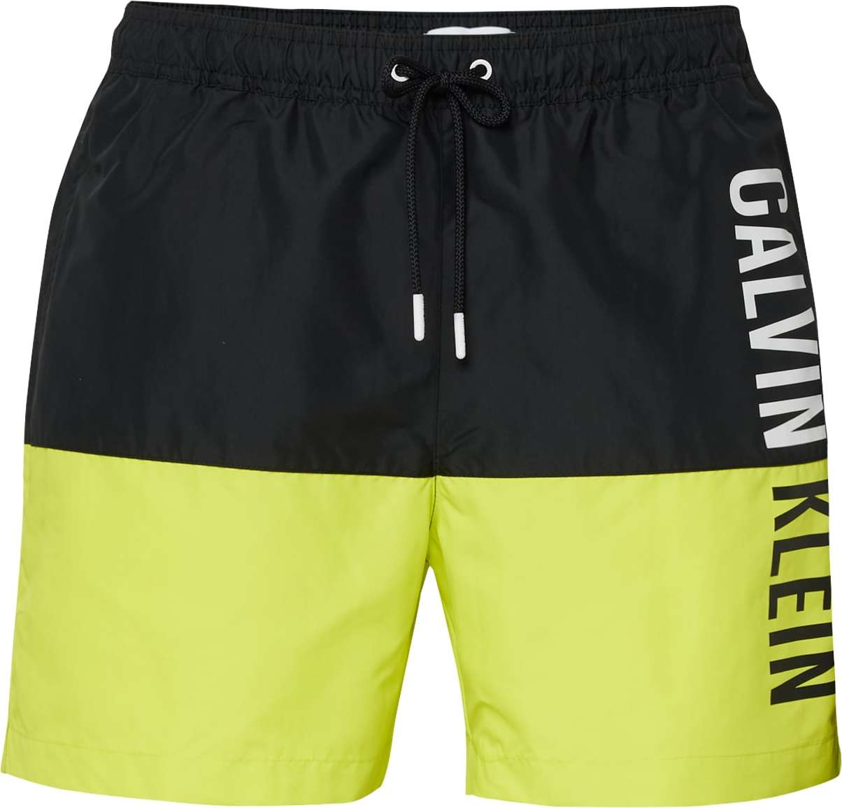 Calvin Klein Swimwear Plavecké šortky žlutá / černá / bílá