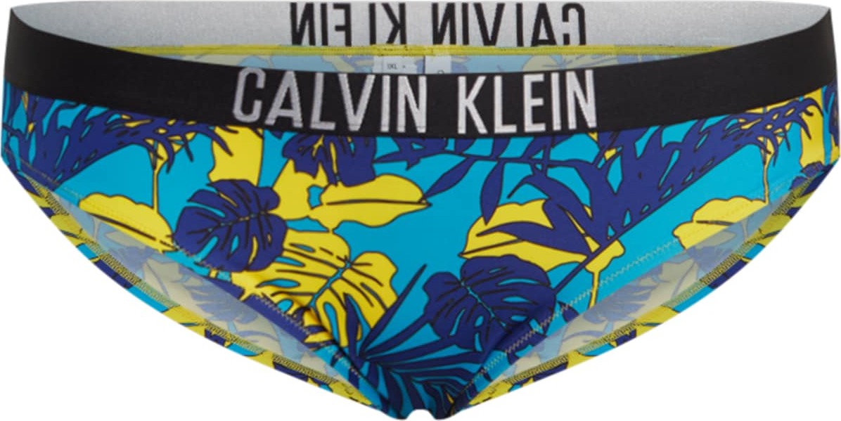 Calvin Klein Swimwear Plus Spodní díl plavek modrá / žlutá / světle šedá / černá