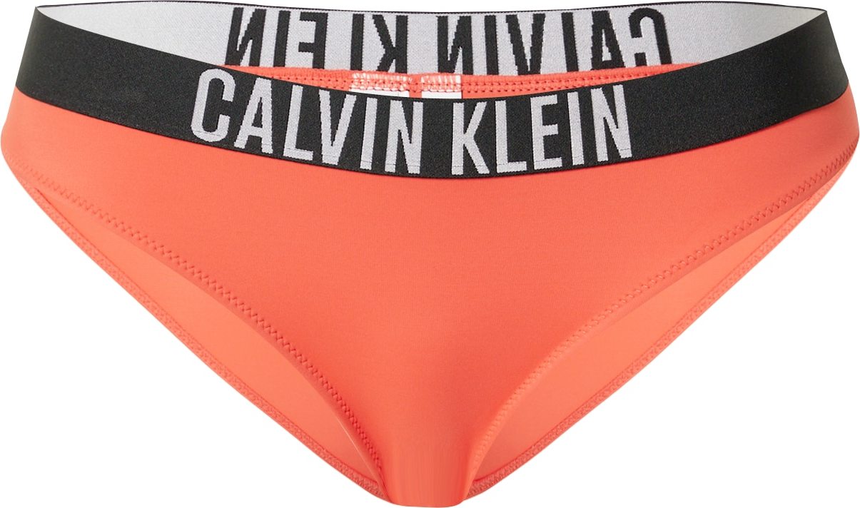 Calvin Klein Swimwear Spodní díl plavek svítivě oranžová / černá / offwhite