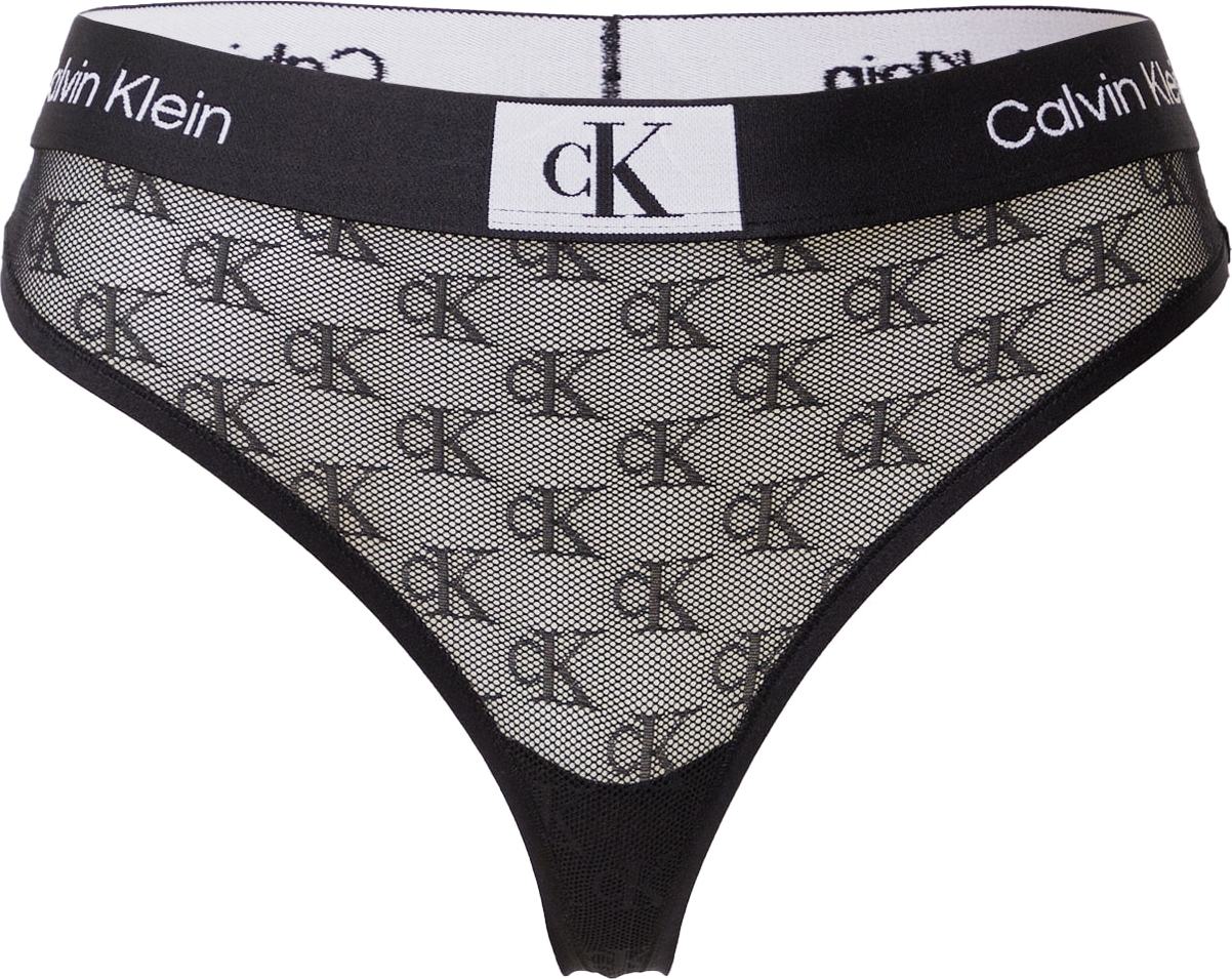 Calvin Klein Underwear Tanga černá / bílá