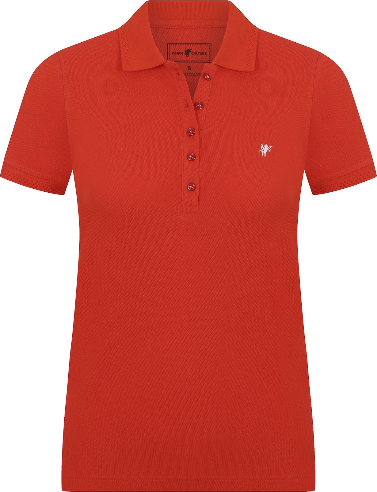 DENIM CULTURE Tričko červená / bílá
