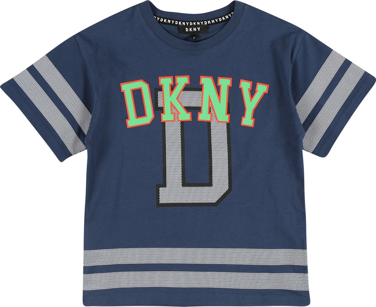 DKNY Tričko marine modrá / mátová / svítivě oranžová / černá / bílá