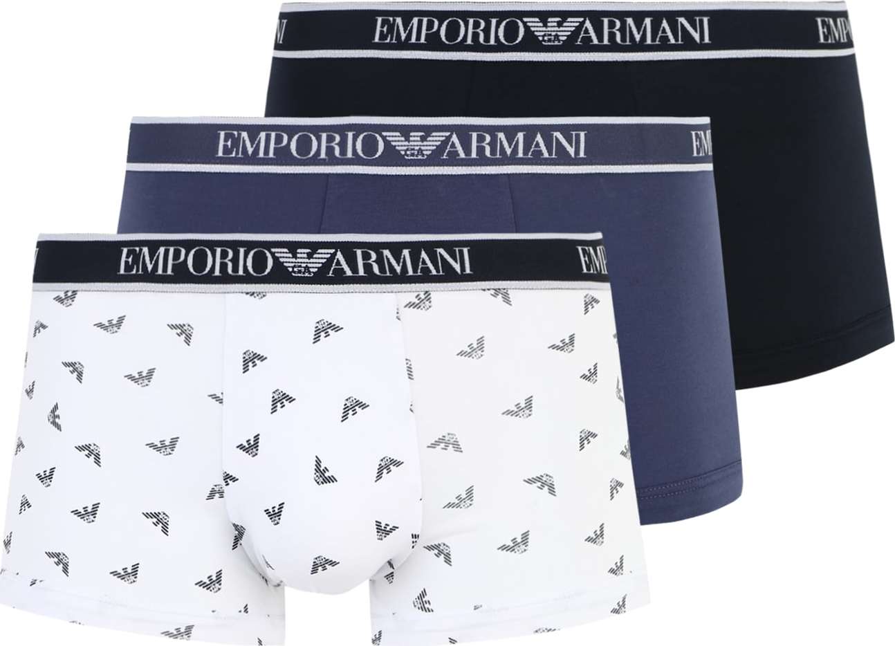 Emporio Armani Boxerky marine modrá / černá / bílá