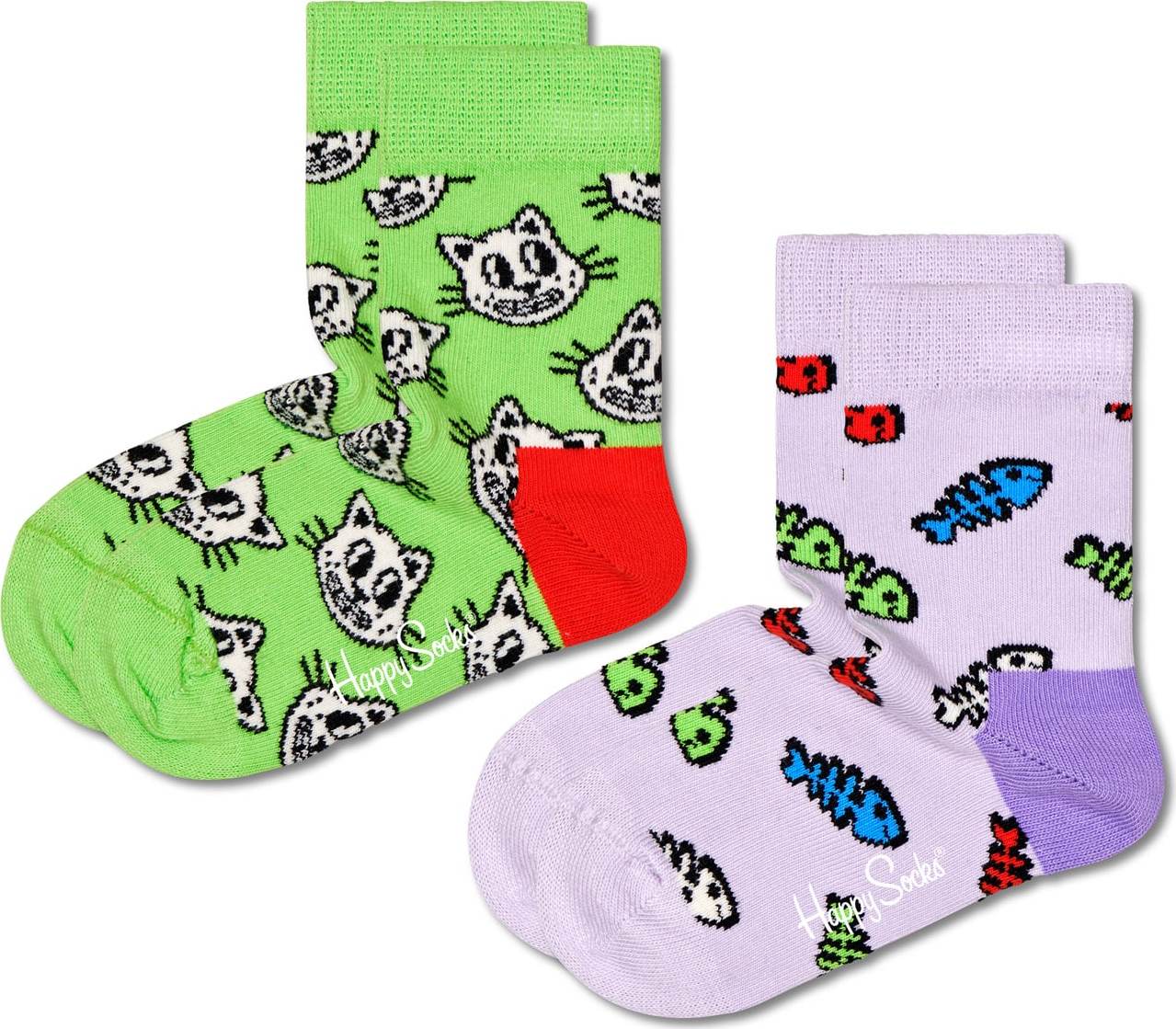 Happy Socks Ponožky světle zelená / šeříková / jasně červená / offwhite