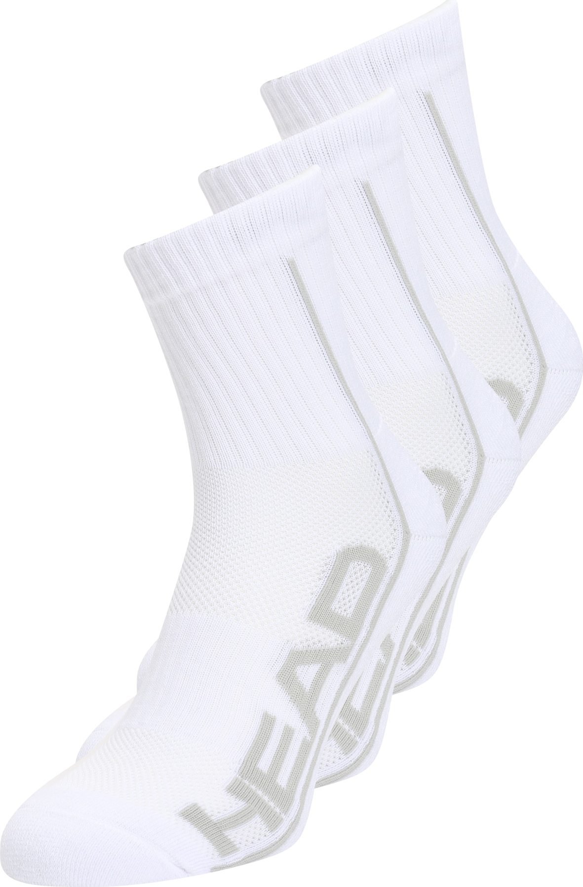 HEAD Sportovní ponožky světle šedá / bílá