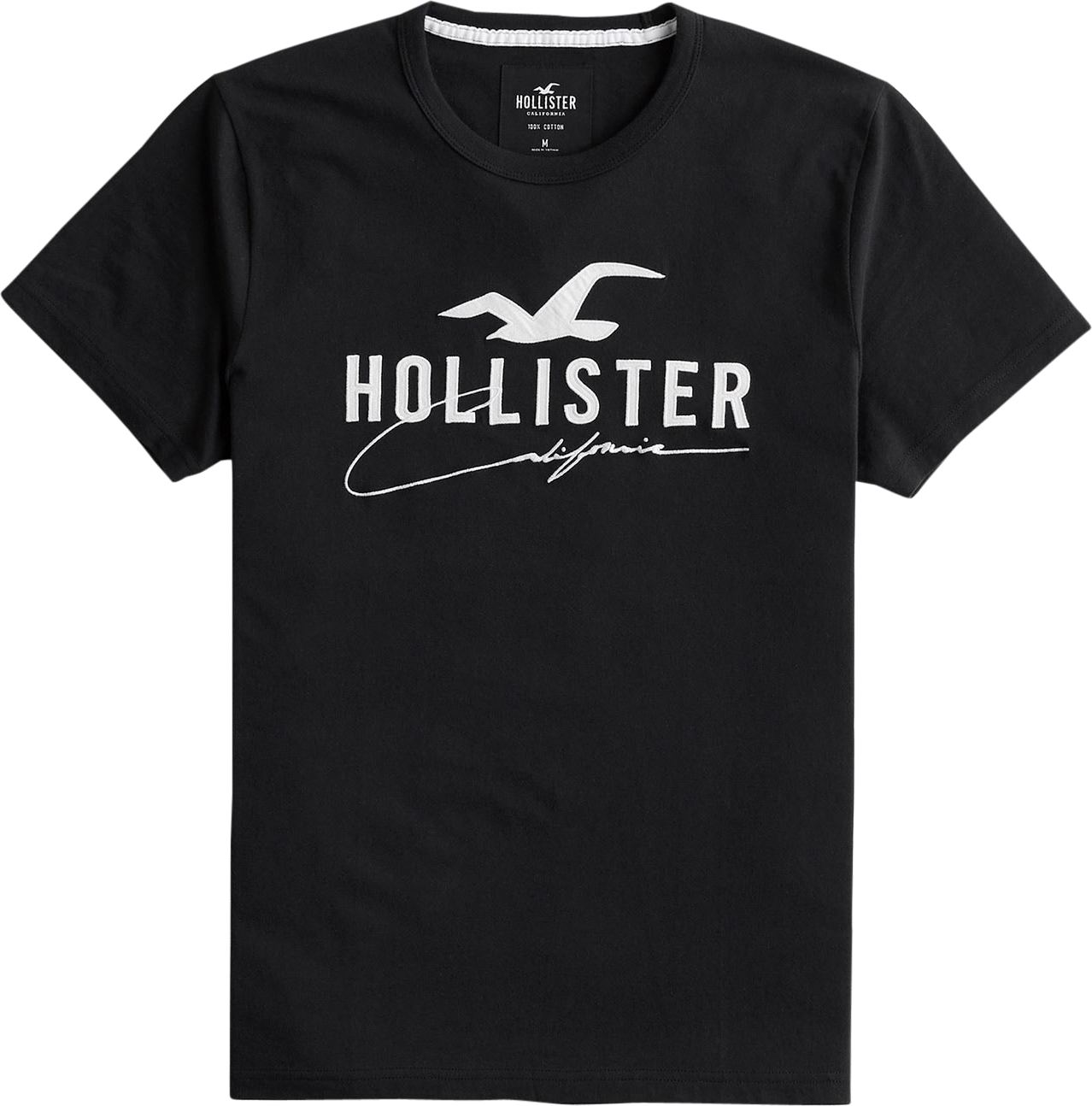HOLLISTER Tričko černá / bílá