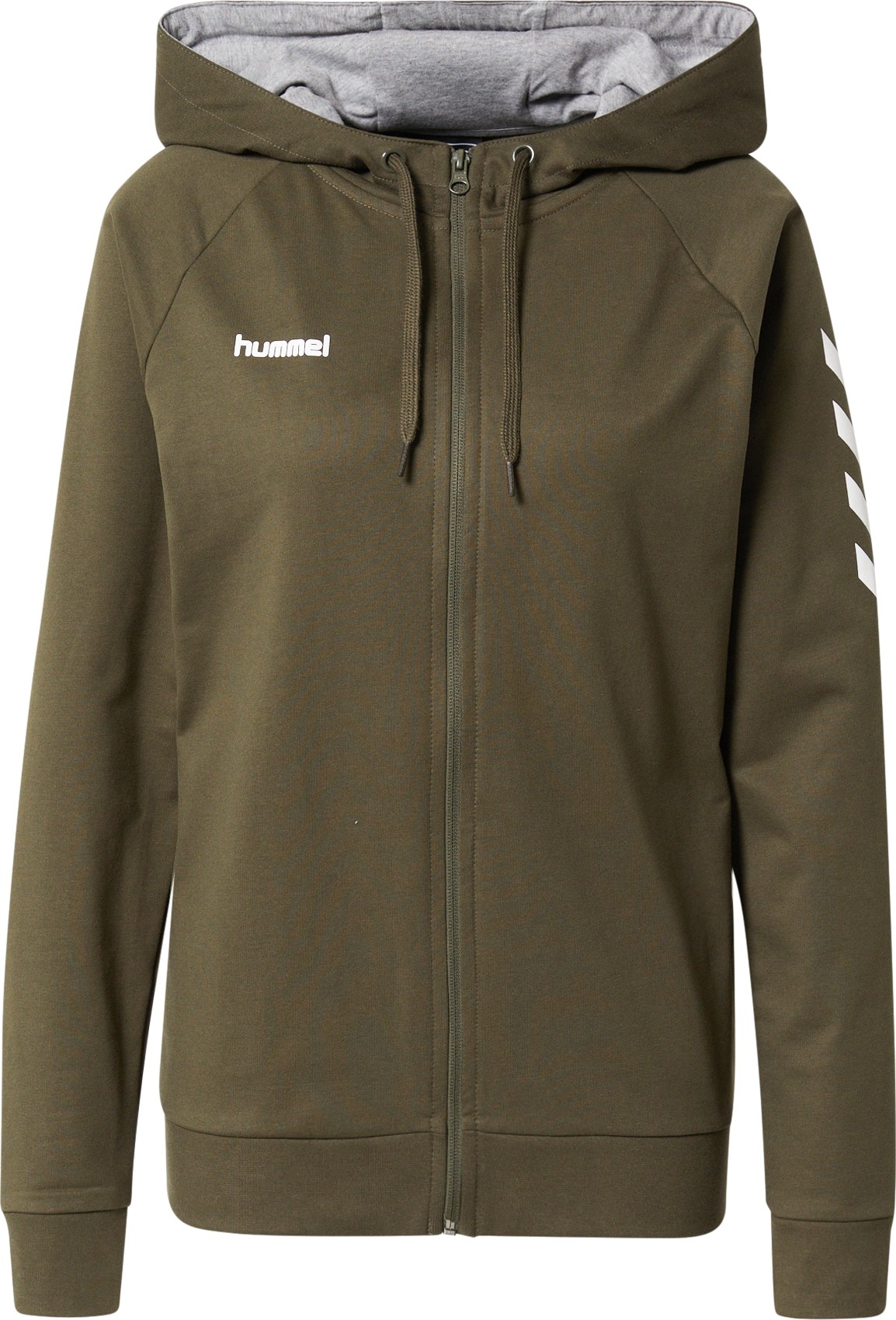 Hummel Sportovní mikina tmavě zelená / bílá