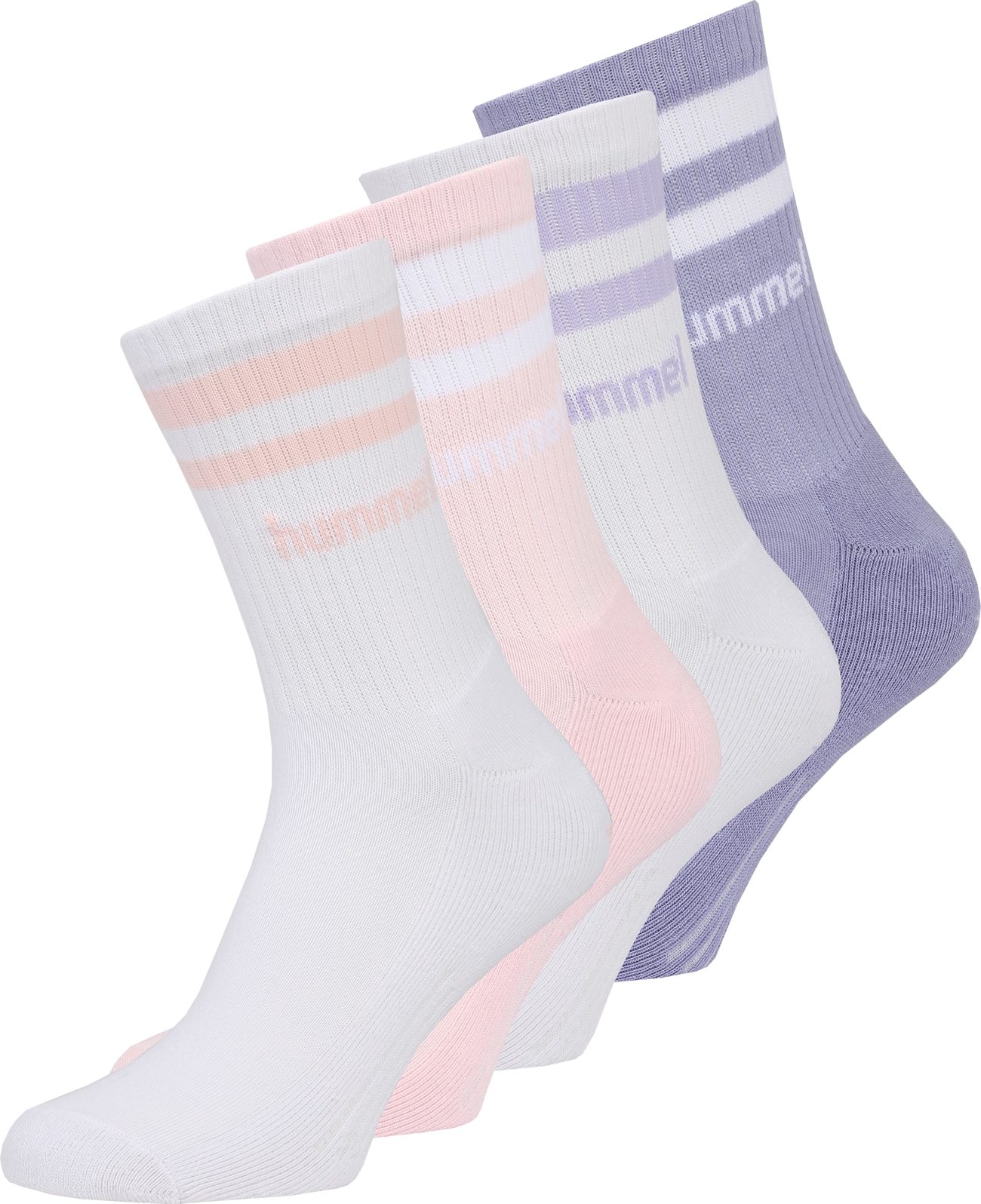 Hummel Sportovní ponožky světle fialová / meruňková / bílá
