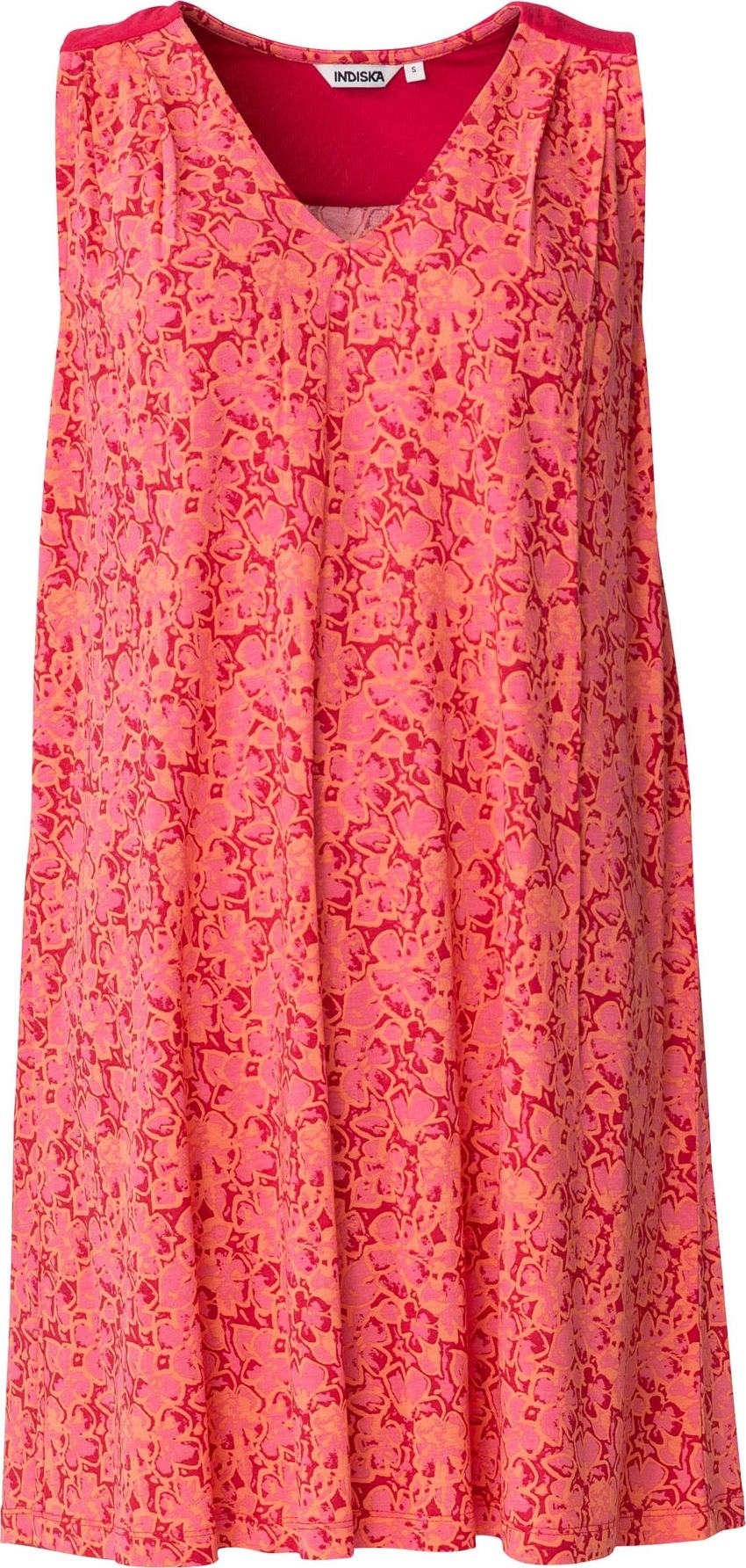Indiska Letní šaty 'Donatella' písková / světle růžová / červená