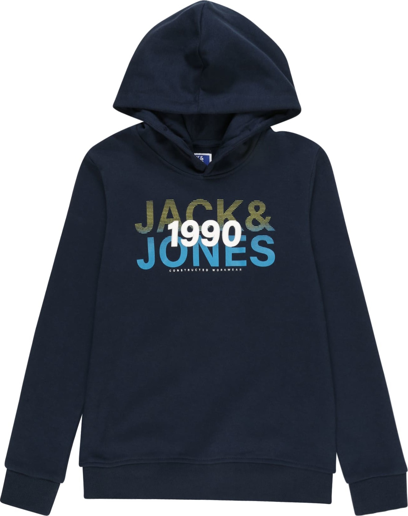 Jack & Jones Junior Mikina 'Fade' světlemodrá / tmavě modrá / světle žlutá / bílá