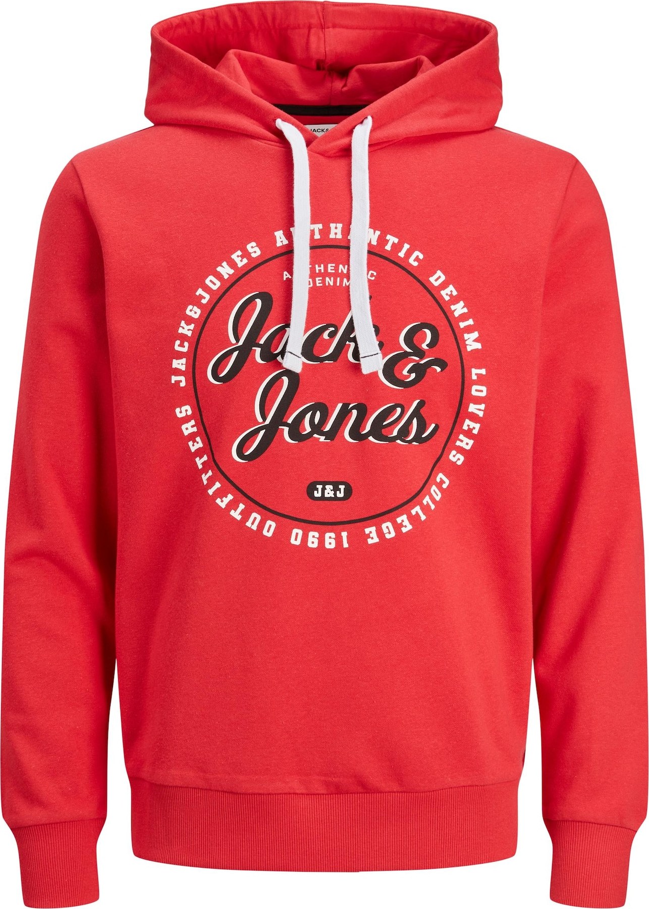 JACK & JONES Mikina 'ANDY' červená / černá / bílá