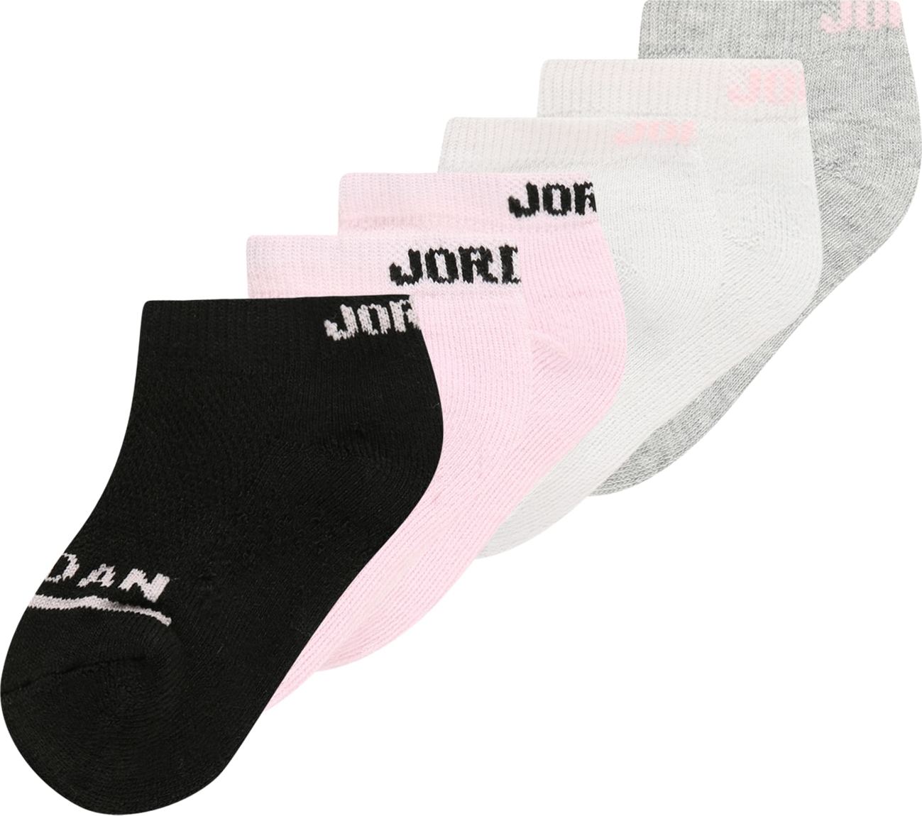 Jordan Ponožky světle šedá / šedý melír / růžová / černá