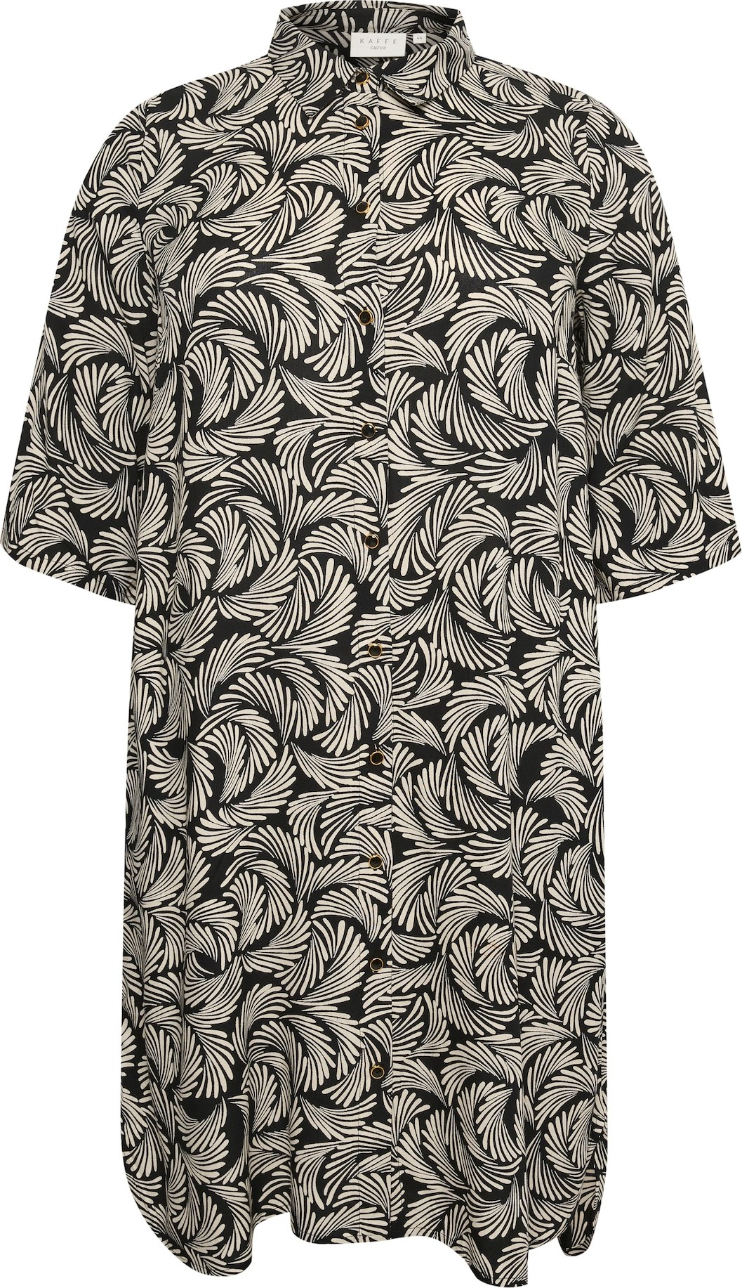KAFFE CURVE Šaty 'Mirta' černá / offwhite