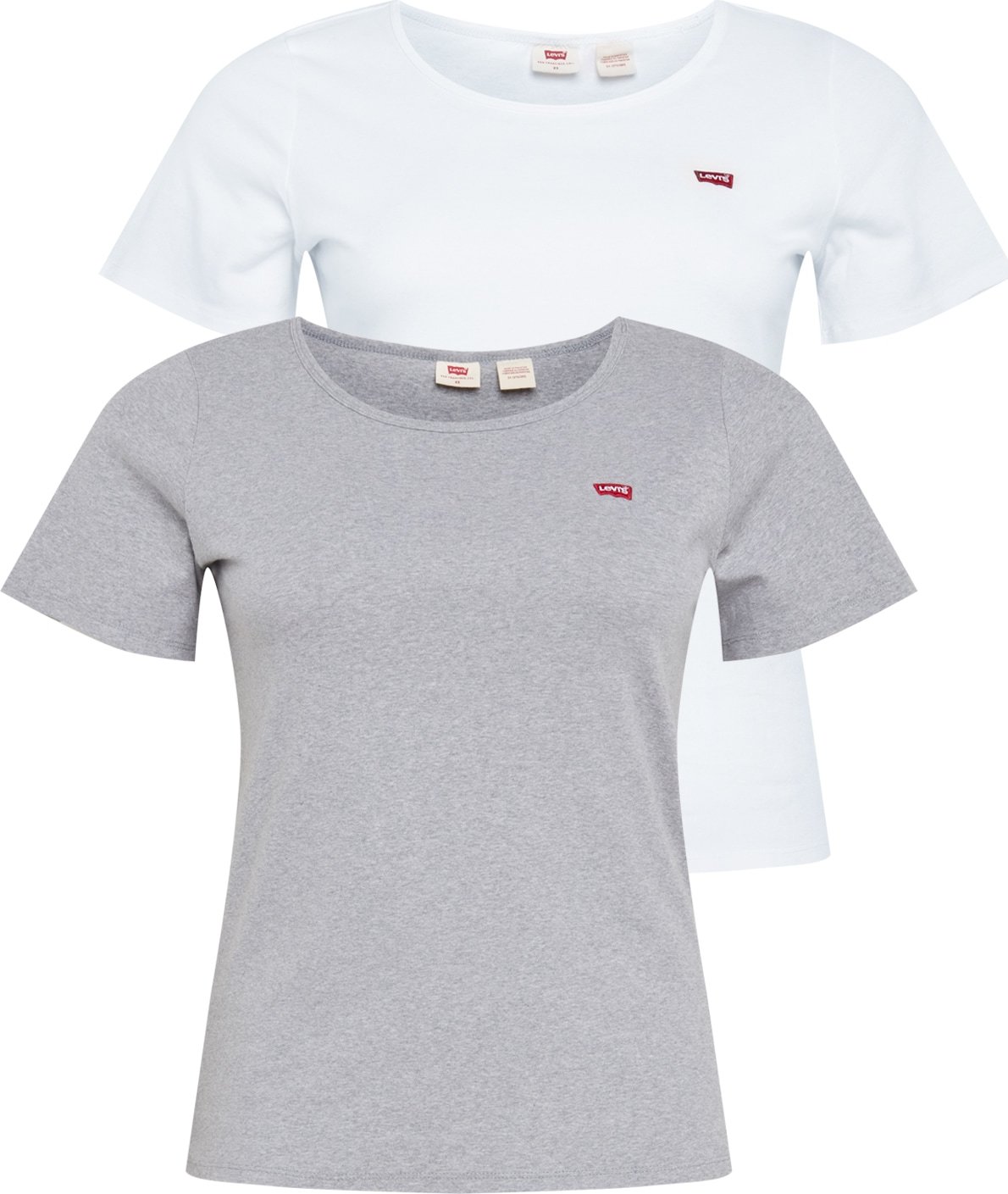 Levi's® Plus Tričko 'PL 2 PACK TEE NEUTRALS' šedá / bílá