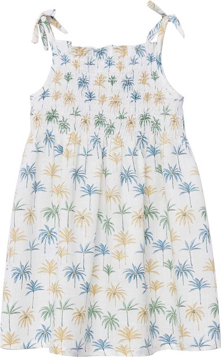 MANGO KIDS Šaty 'Jules' nebeská modř / hořčicová / olivová / bílá