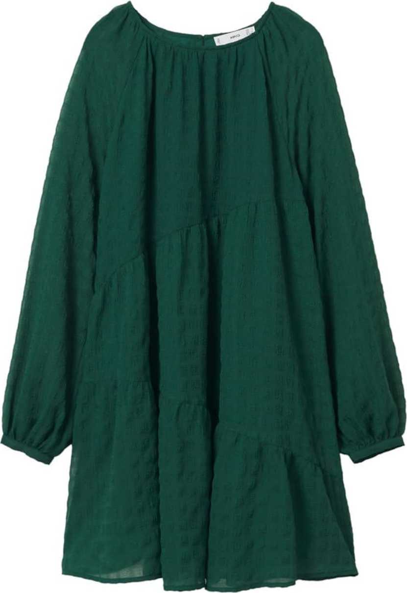 MANGO Košilové šaty 'Match' smaragdová