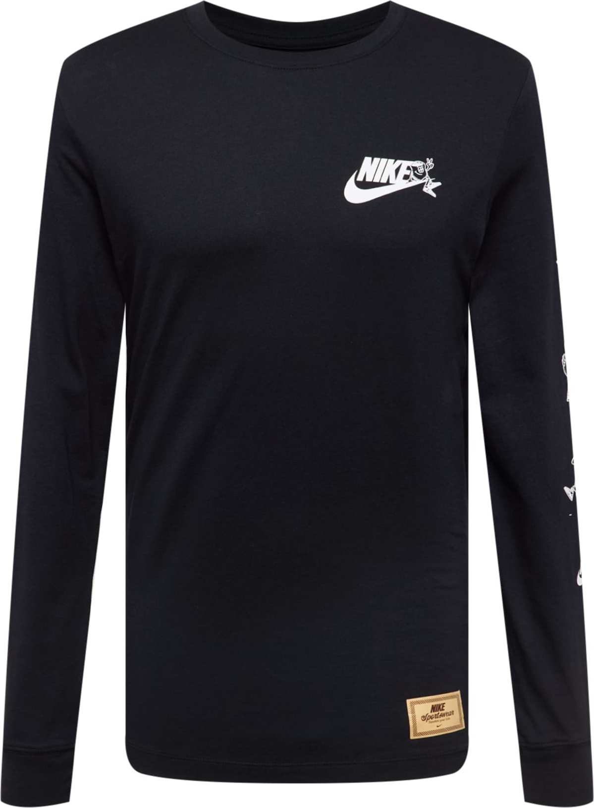 NIKE Funkční tričko béžová / černá / bílá