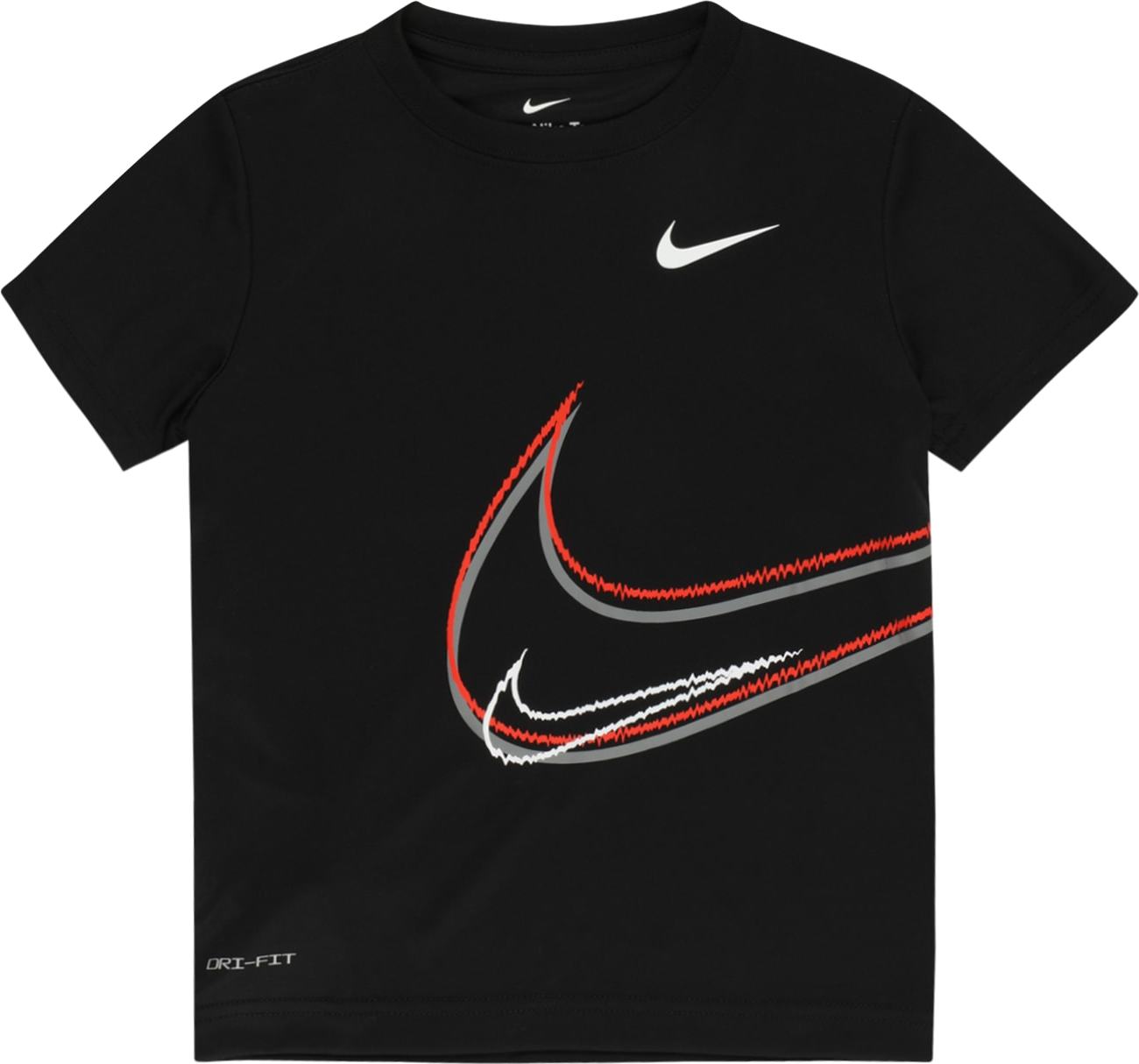 NIKE Funkční tričko šedá / červená / černá / bílá