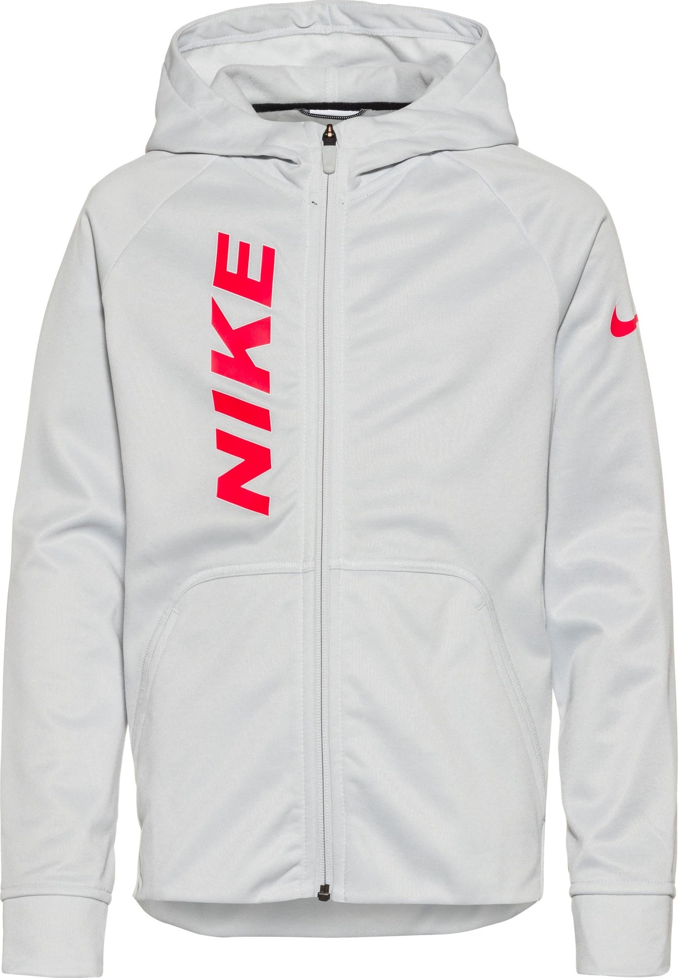 NIKE Sportovní mikina světle šedá / červená