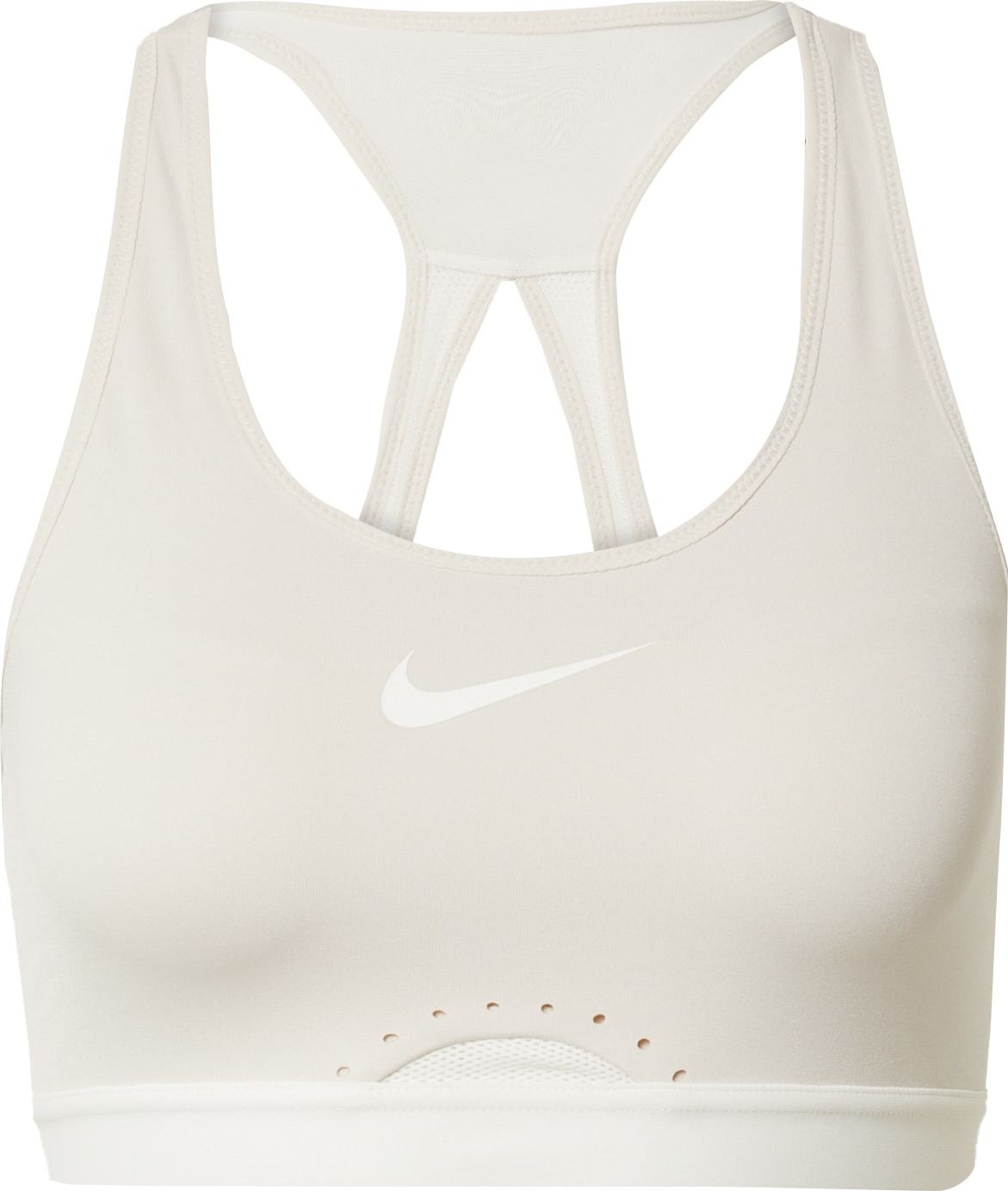 NIKE Sportovní podprsenka režná / bílá