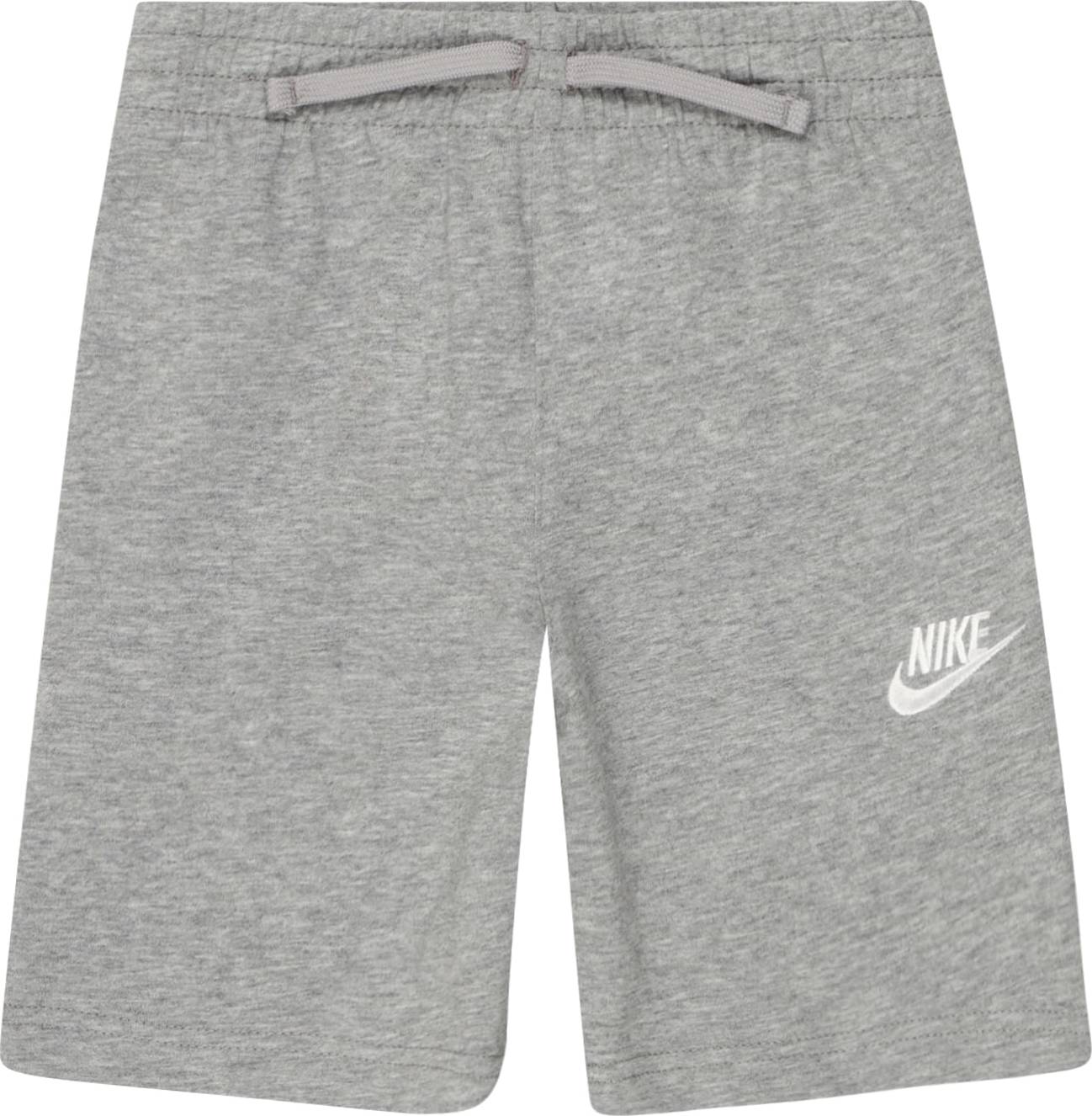 Nike Sportswear Kalhoty šedý melír / bílá
