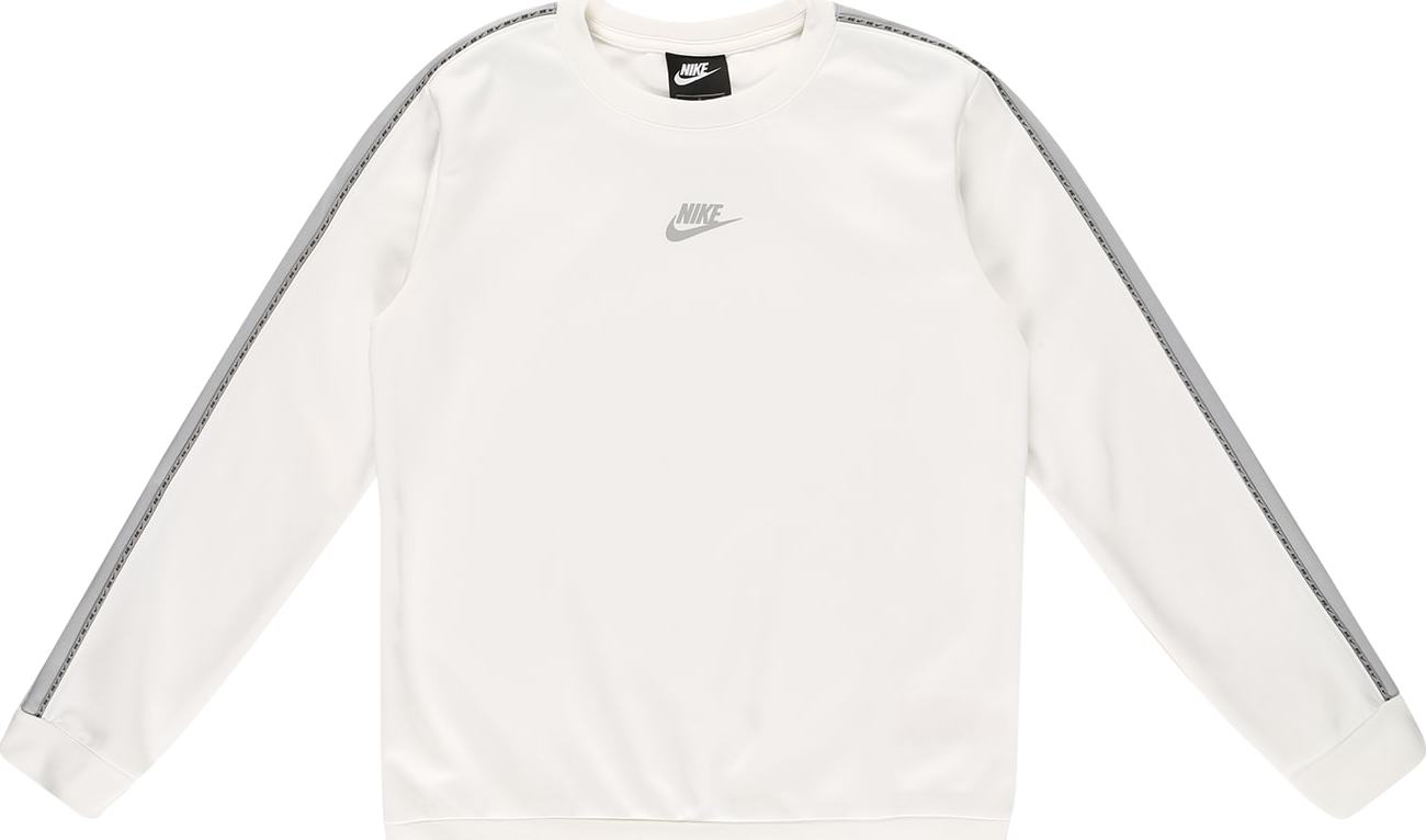 Nike Sportswear Mikina 'REPEAT' šedá / černá / bílá
