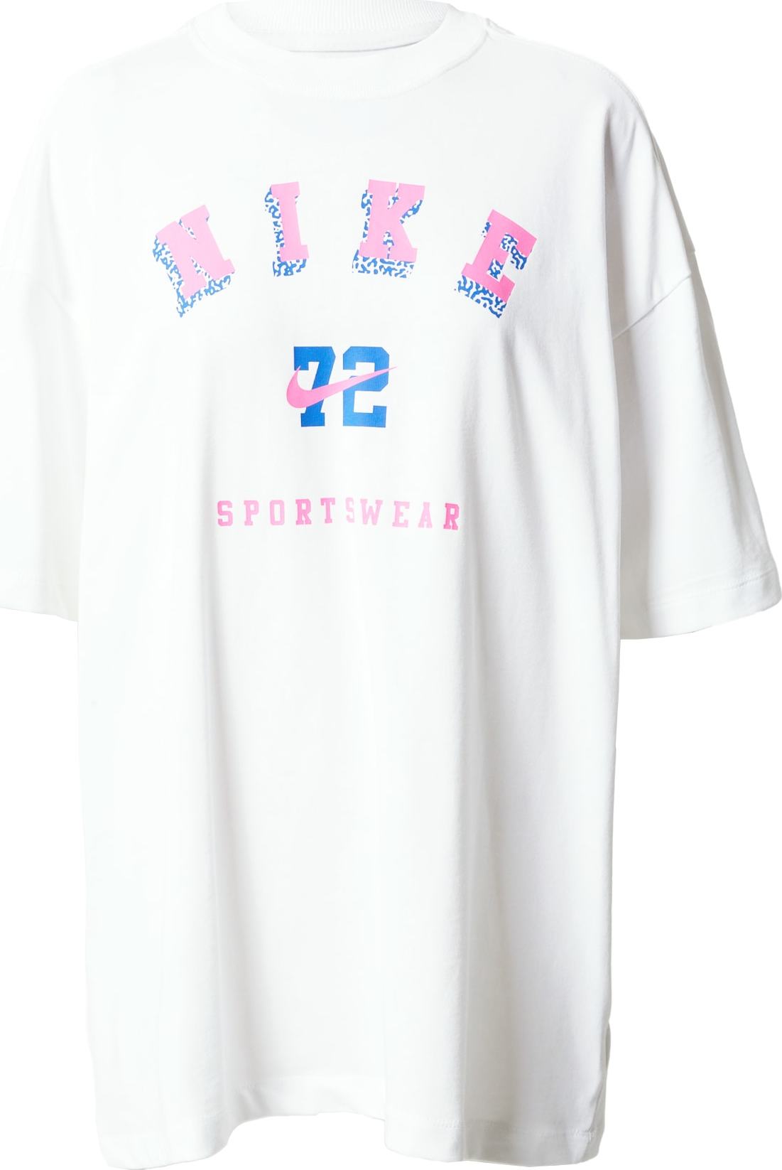 Nike Sportswear Oversized tričko modrá / pink / bílá
