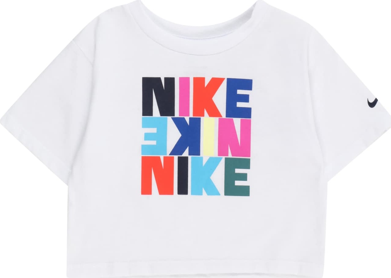 Nike Sportswear Tričko modrá / tmavě oranžová / pink / bílá