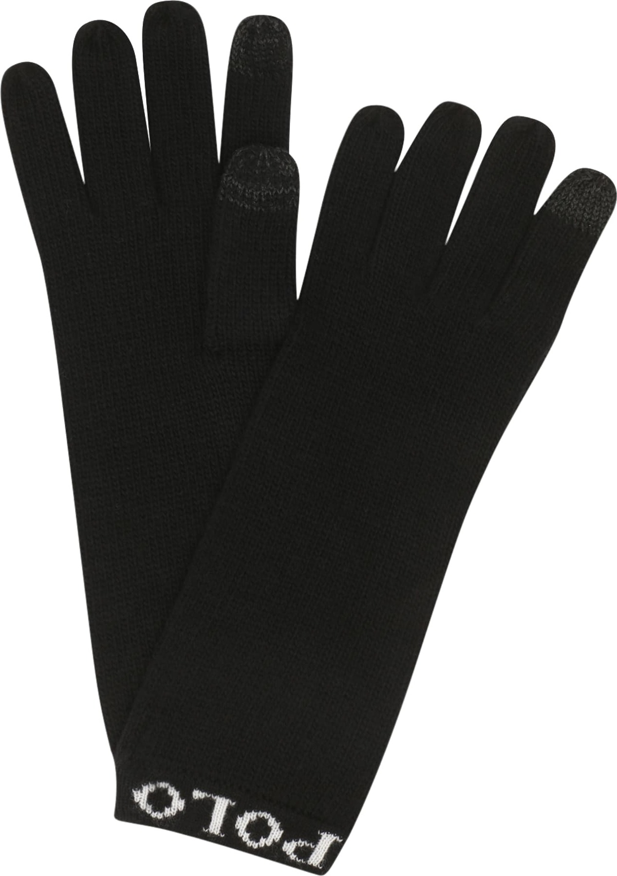 Polo Ralph Lauren Prstové rukavice černá / bílá
