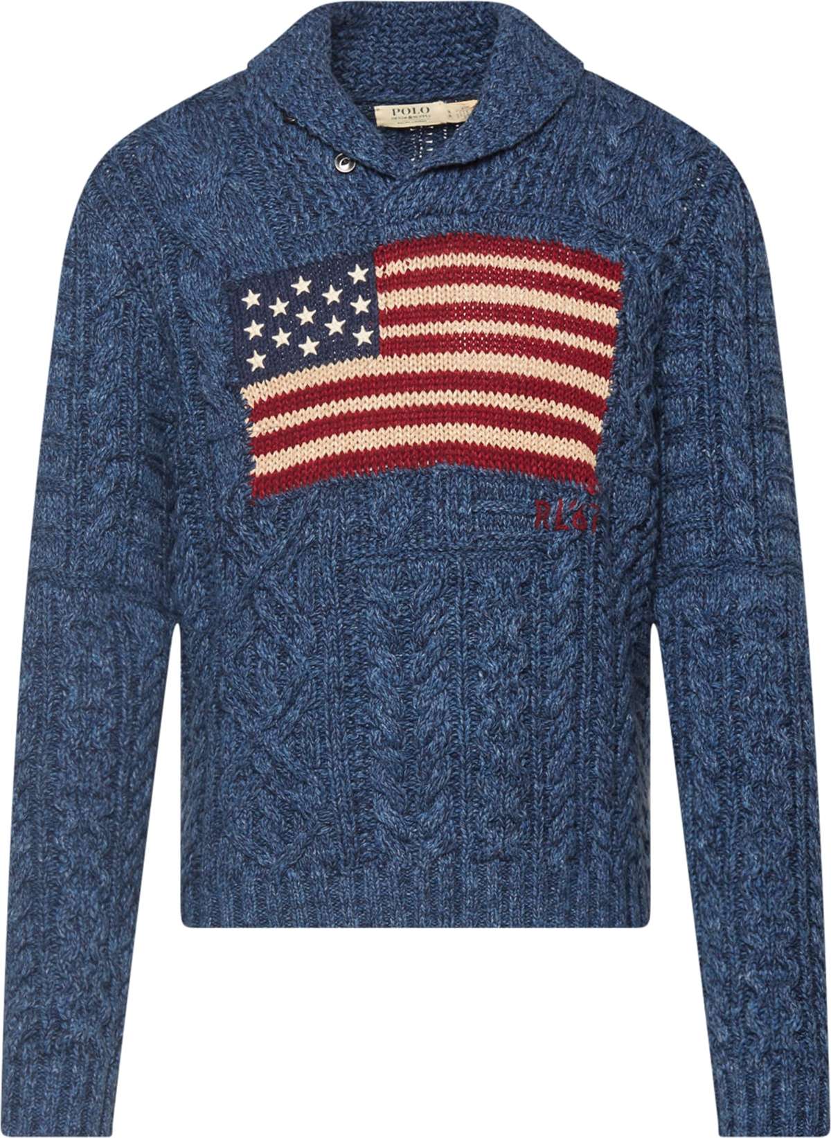 Polo Ralph Lauren Svetr béžová / modrá / tmavě modrá / ohnivá červená