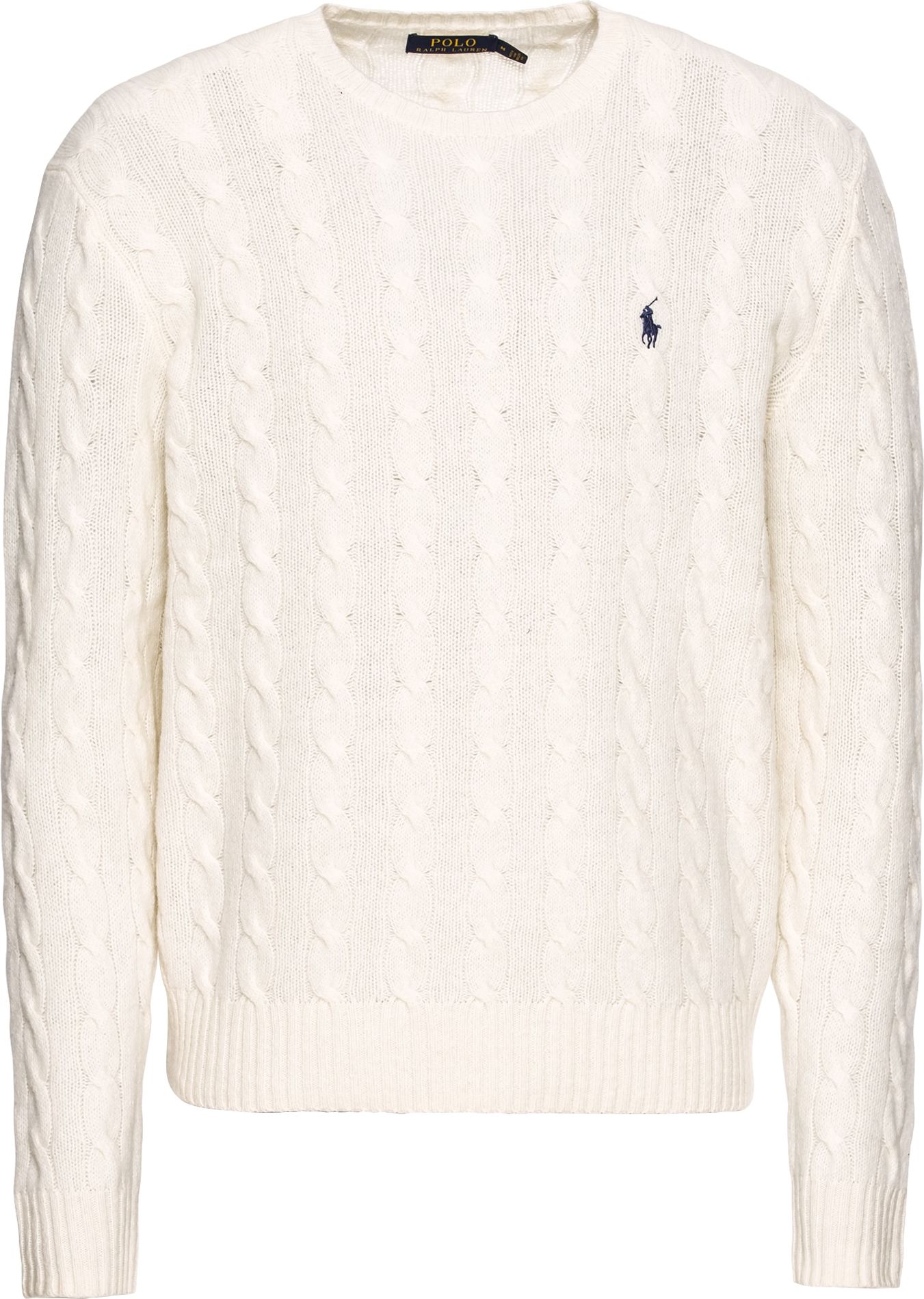 Polo Ralph Lauren Svetr 'LS CABLE CN-LONG SLEEVE-SWEATER' barva vaječné skořápky