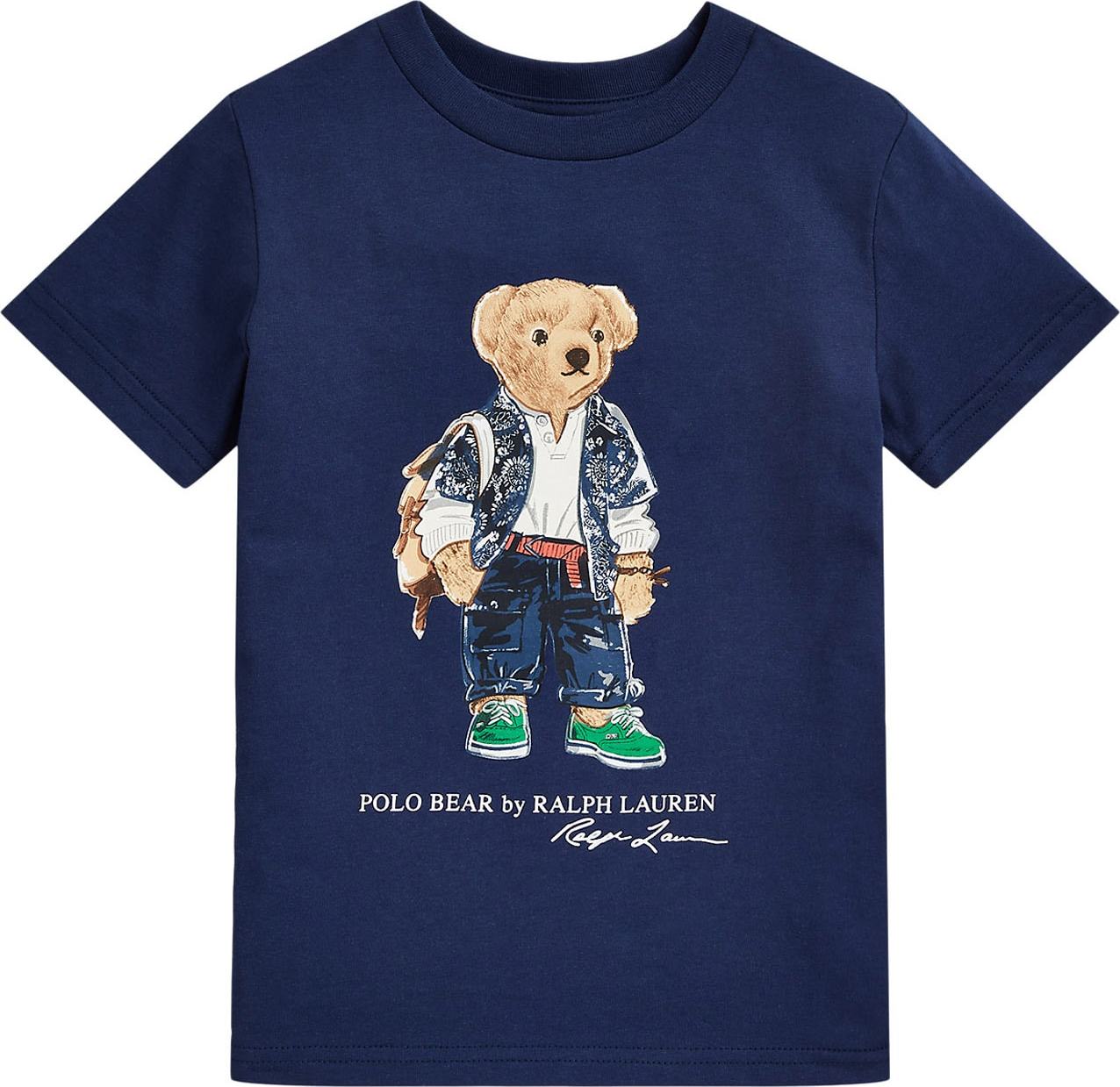 Polo Ralph Lauren Tričko námořnická modř / světle hnědá / světle zelená / bílá