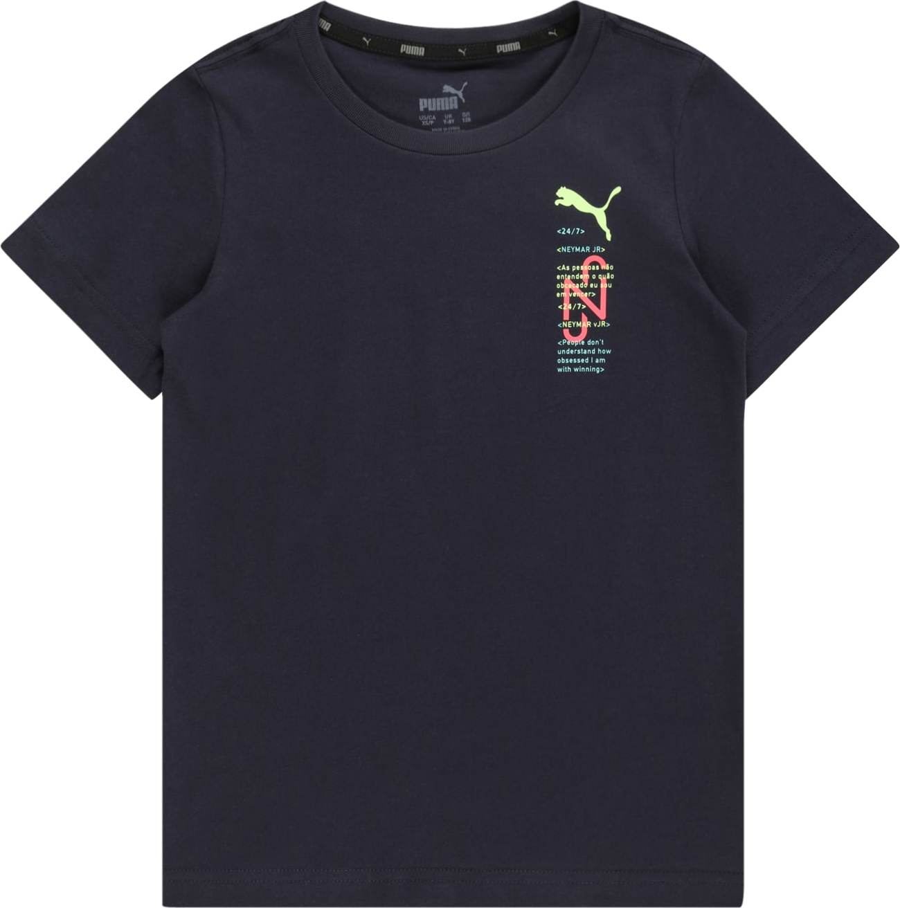 PUMA Funkční tričko 'Neymar' námořnická modř / nebeská modř / světle zelená / ohnivá červená