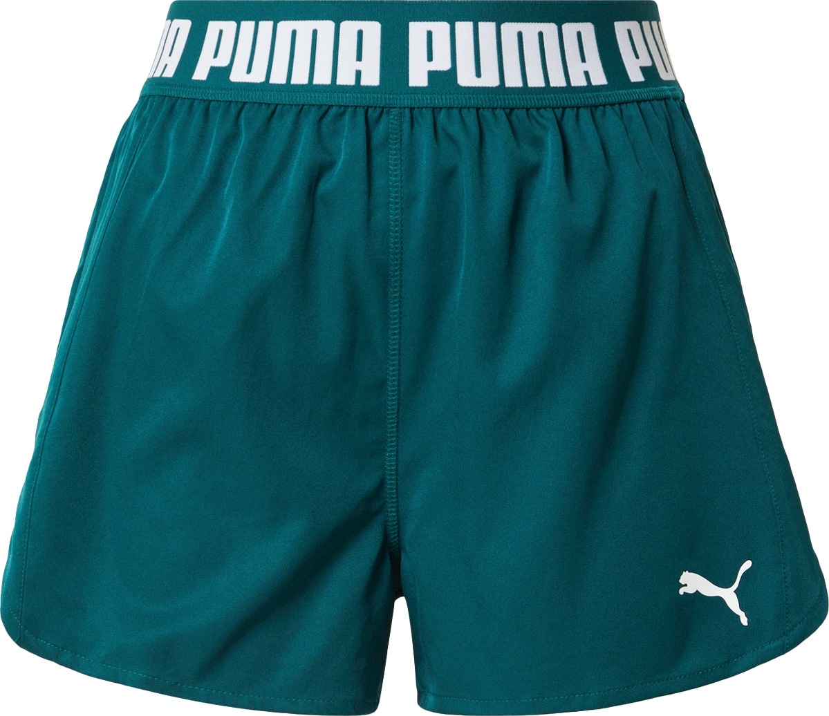 PUMA Sportovní kalhoty smaragdová / bílá