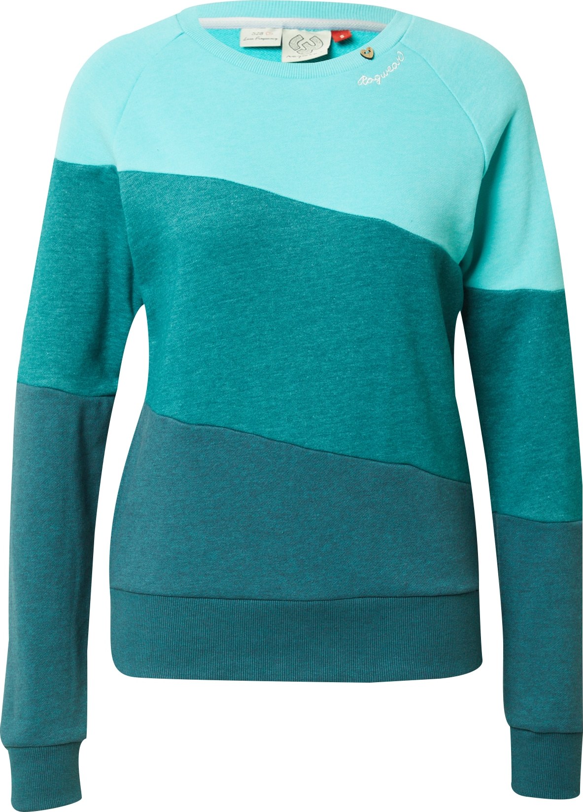 Ragwear Mikina 'JOHANKA' aqua modrá / petrolejová / bílá