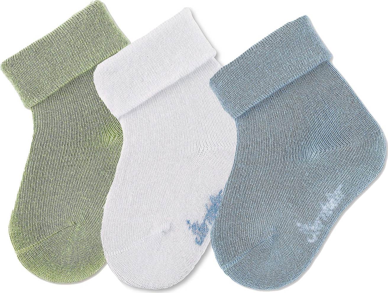 STERNTALER Ponožky světlemodrá / zelená / bílá