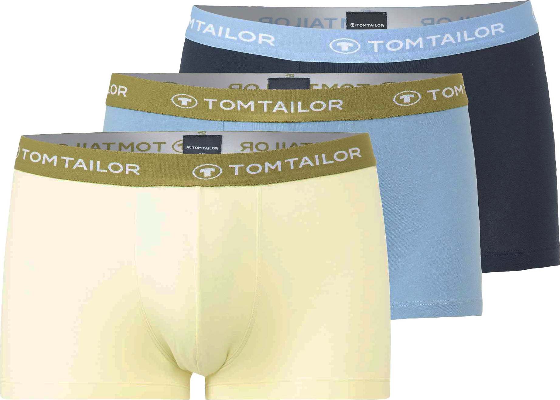 TOM TAILOR Boxerky námořnická modř / světlemodrá / pastelově žlutá / olivová