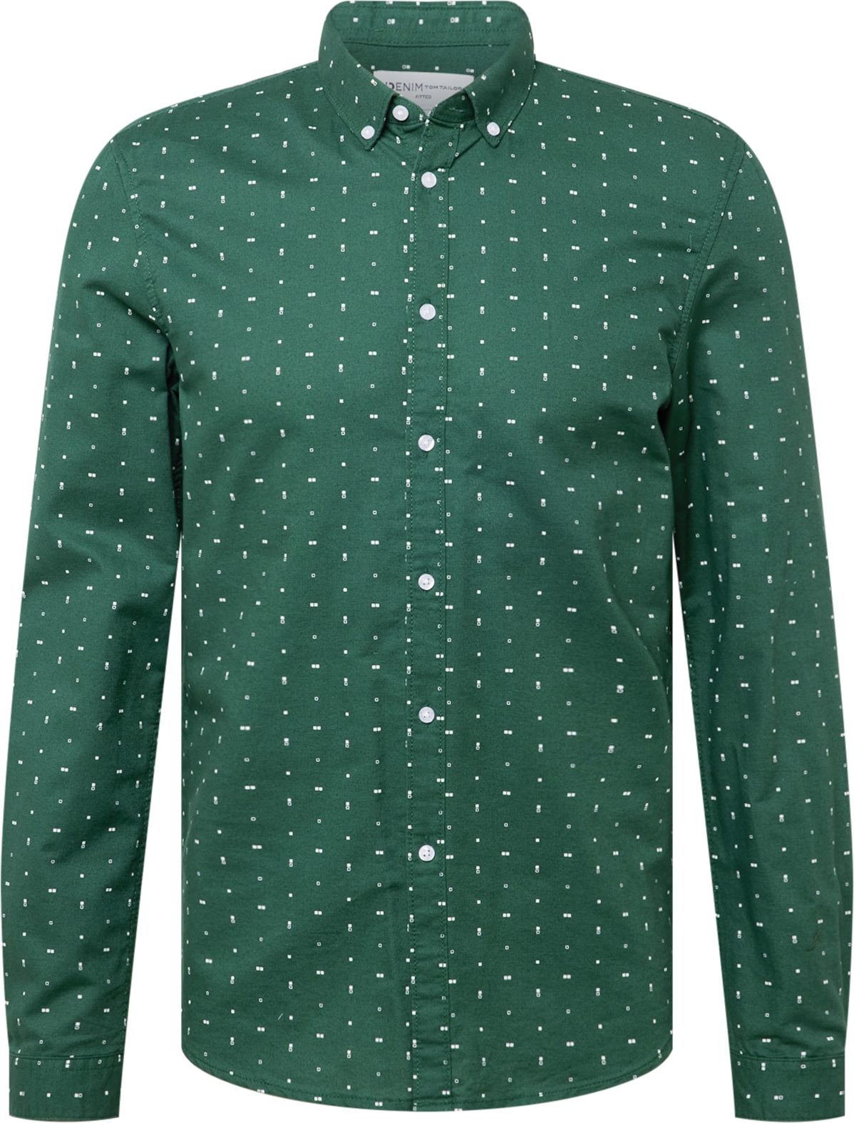TOM TAILOR DENIM Košile zelená / bílá