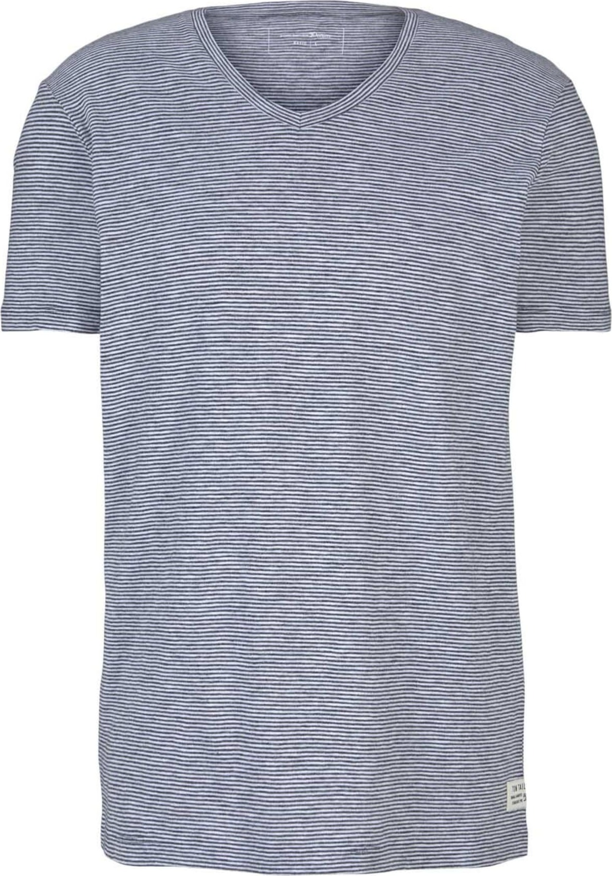 TOM TAILOR DENIM Tričko tmavě modrá / bílá