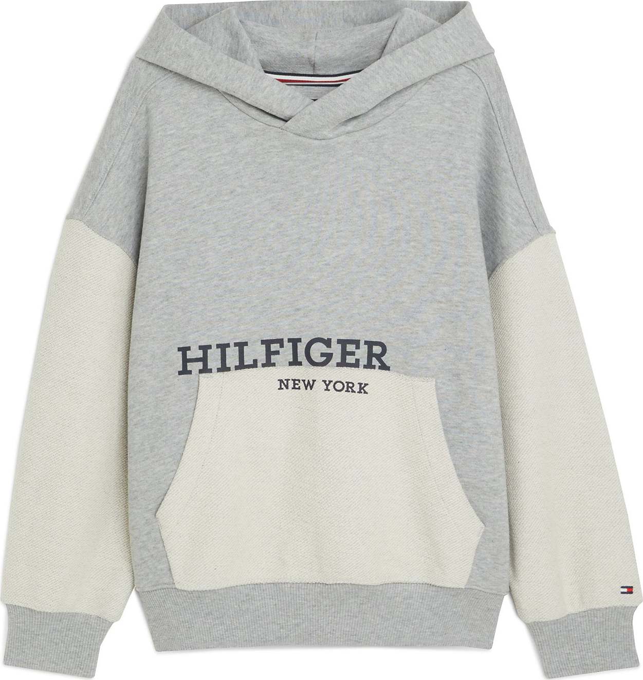 TOMMY HILFIGER Mikina světle šedá / šedý melír / černá