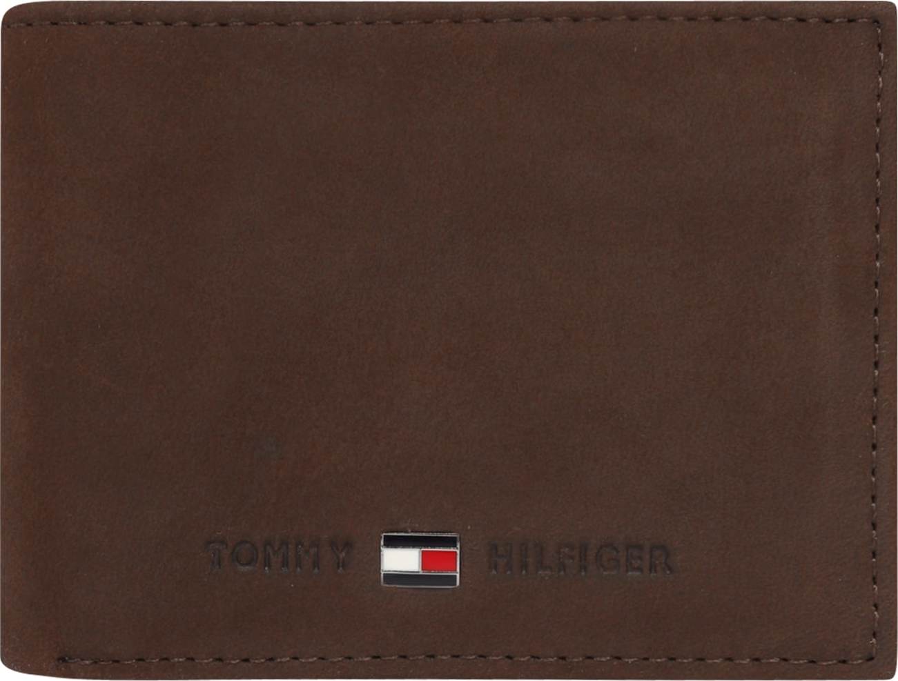 TOMMY HILFIGER Peněženka 'Johnson' marine modrá / kaštanově hnědá / červená / černá / bílá