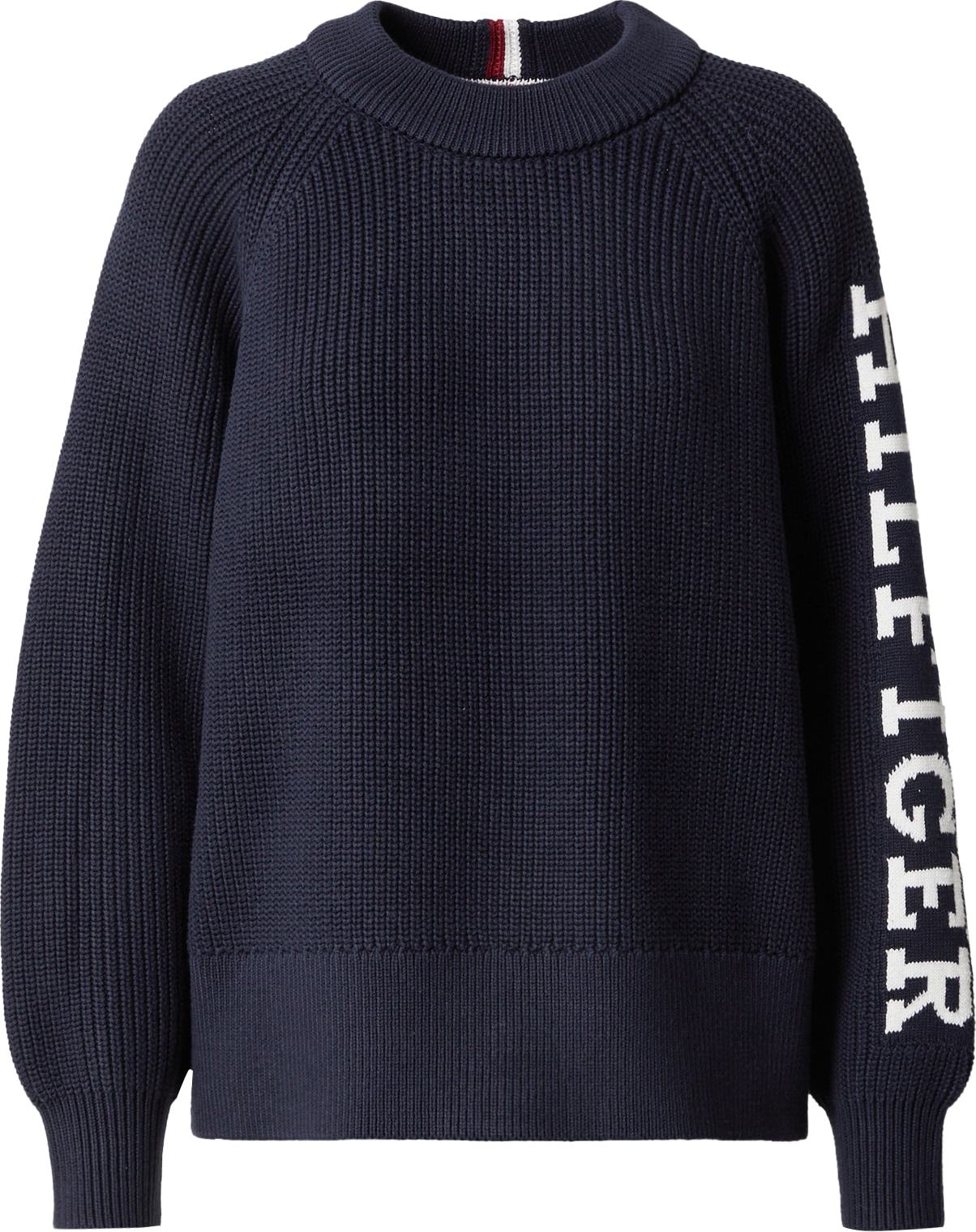 TOMMY HILFIGER Svetr námořnická modř / bílá