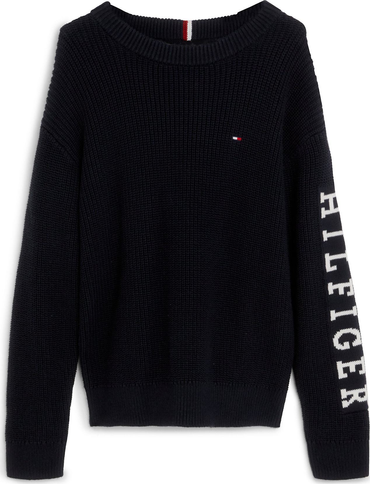 TOMMY HILFIGER Svetr noční modrá / červená / bílá