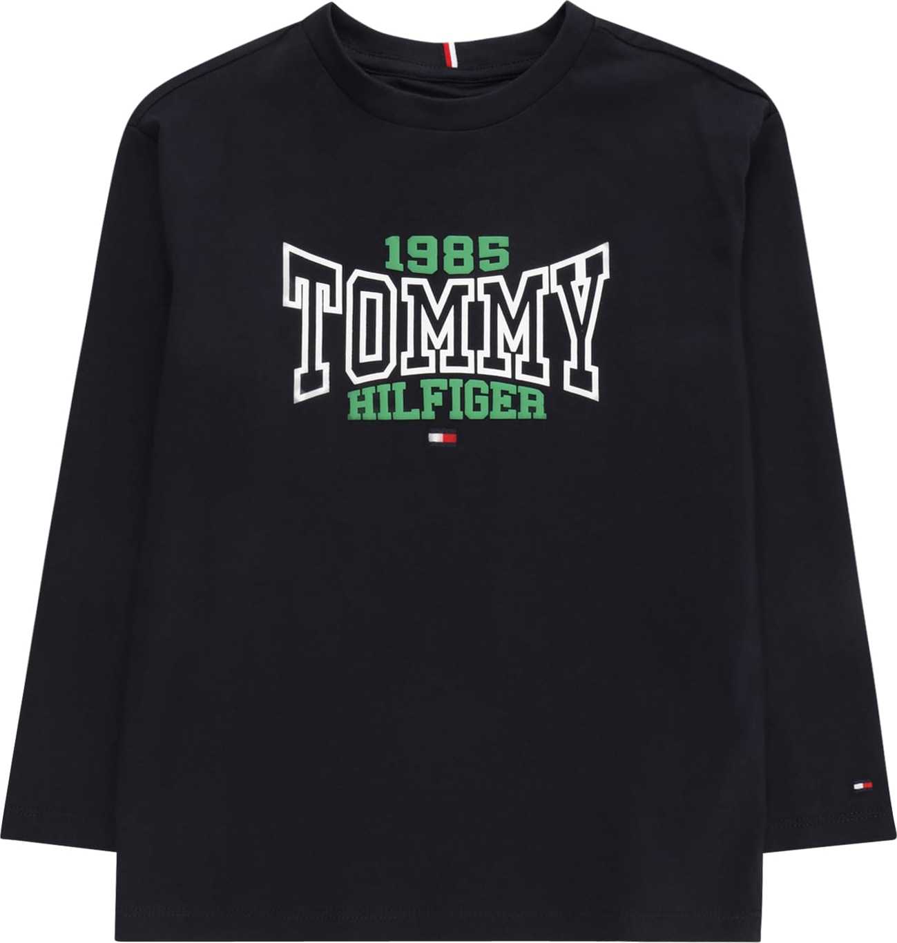 TOMMY HILFIGER Tričko noční modrá / světle zelená / červená / bílá