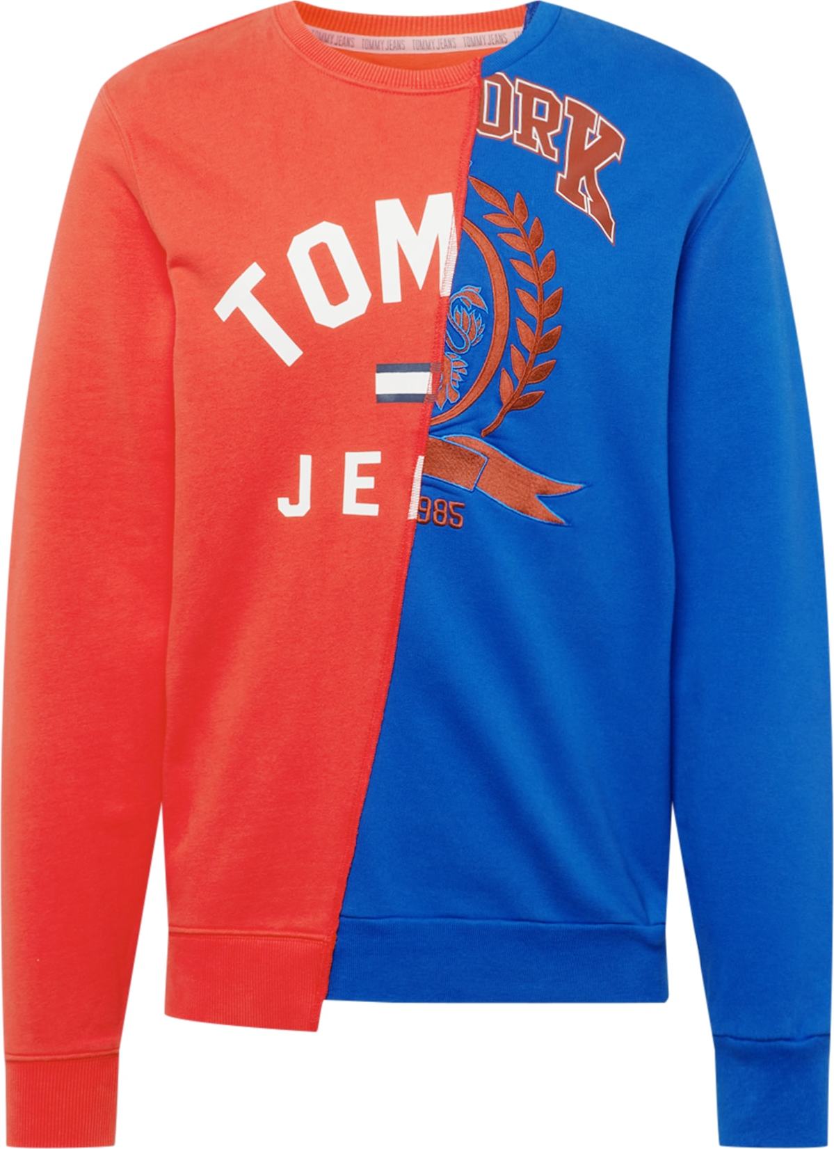 Tommy Jeans Mikina modrá / námořnická modř / červená / bílá